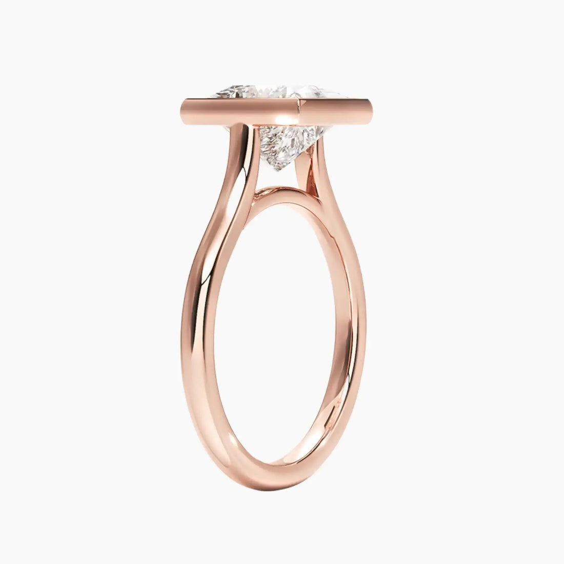 Jovienne Princess Solitaire 2.5 Carat Lab Grown Diamond Engagement Ring in 18K Rose Gold