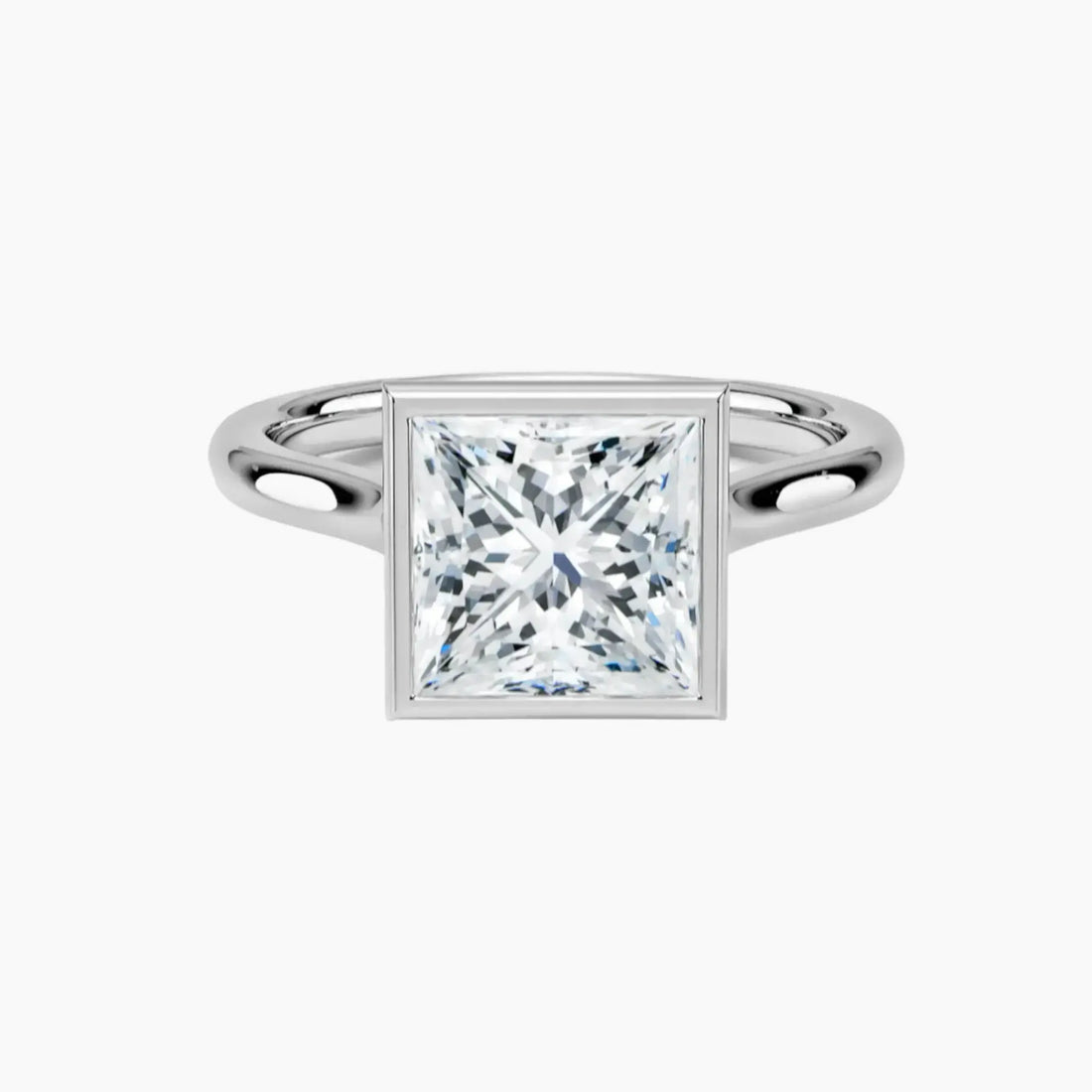 Jovienne Princess Solitaire 2 Carat Lab Grown Diamond Engagement Ring in 18K Rose Gold