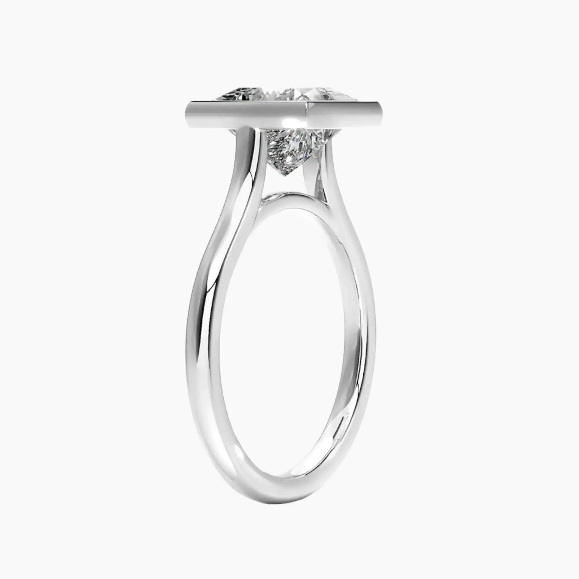 Jovienne Princess Solitaire 3 Carat Lab Grown Diamond Engagement Ring in 18K Yellow Gold