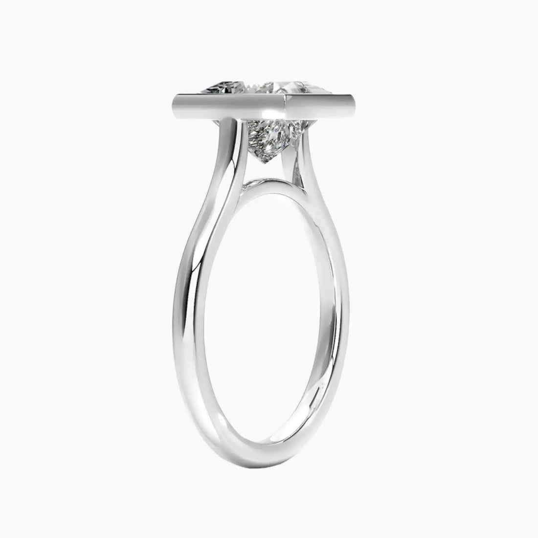 Jovienne Princess Solitaire Diamond Ring Setting in 14K White Gold
