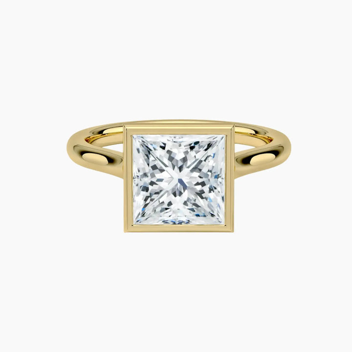 Jovienne Princess Solitaire 1 Carat Lab Grown Diamond Engagement Ring in 14K Yellow Gold