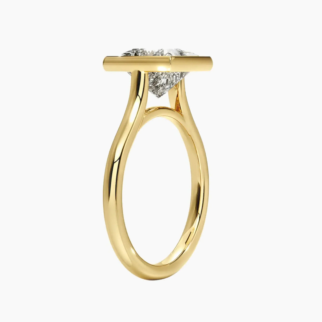 Jovienne Princess Solitaire 2 Carat Lab Grown Diamond Engagement Ring in 18K White Gold