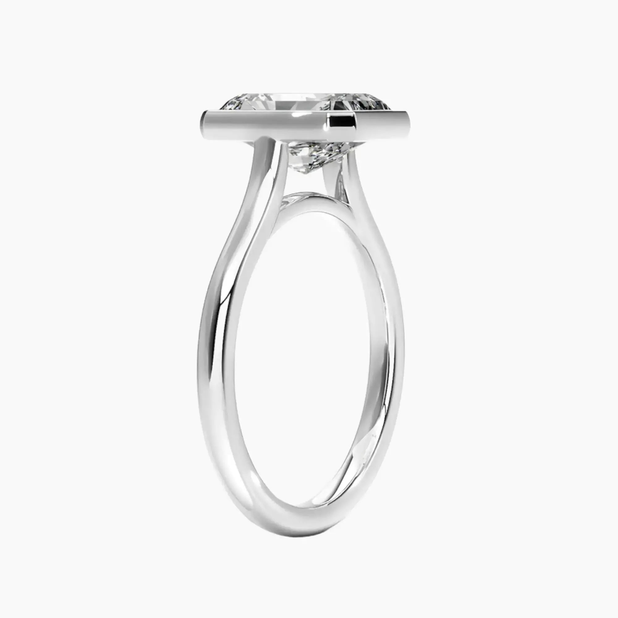 Jovienne Radiant Solitaire 2 Carat Lab Grown Diamond Engagement Ring in 18K White Gold