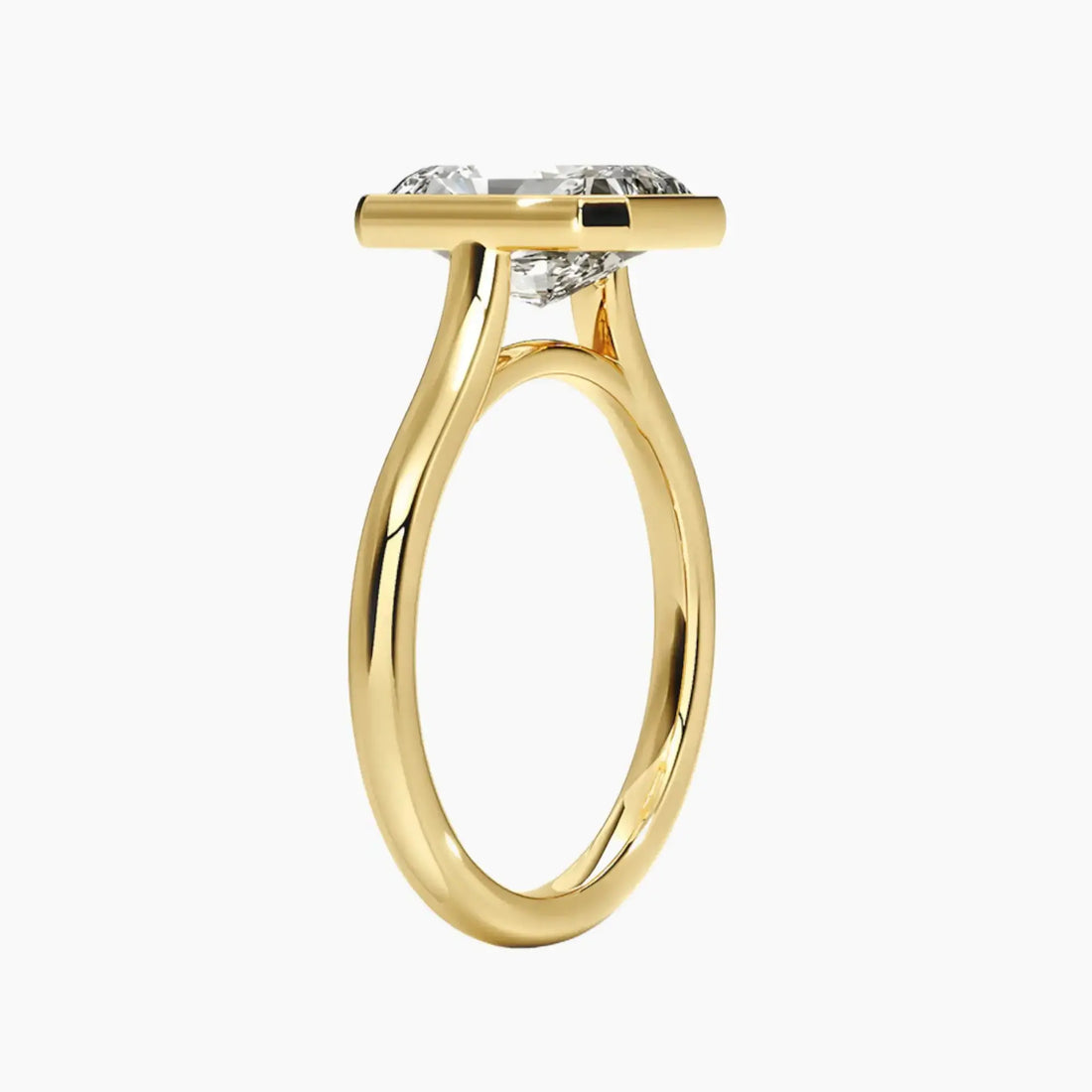 Jovienne Radiant Solitaire 1 Carat Lab Grown Diamond Engagement Ring in 14K Yellow Gold