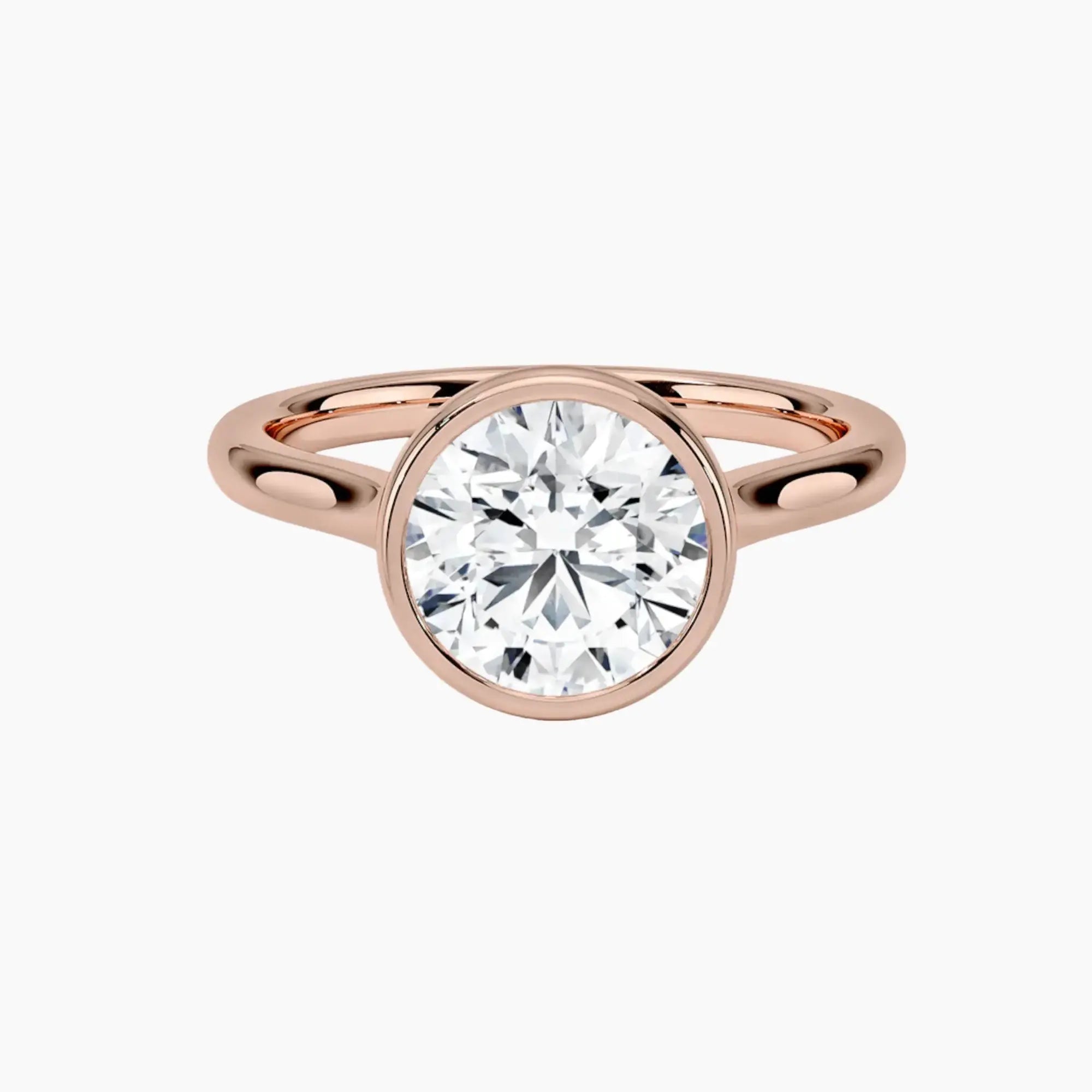 Jovienne Round Solitaire Diamond Ring Setting in 14K Rose Gold
