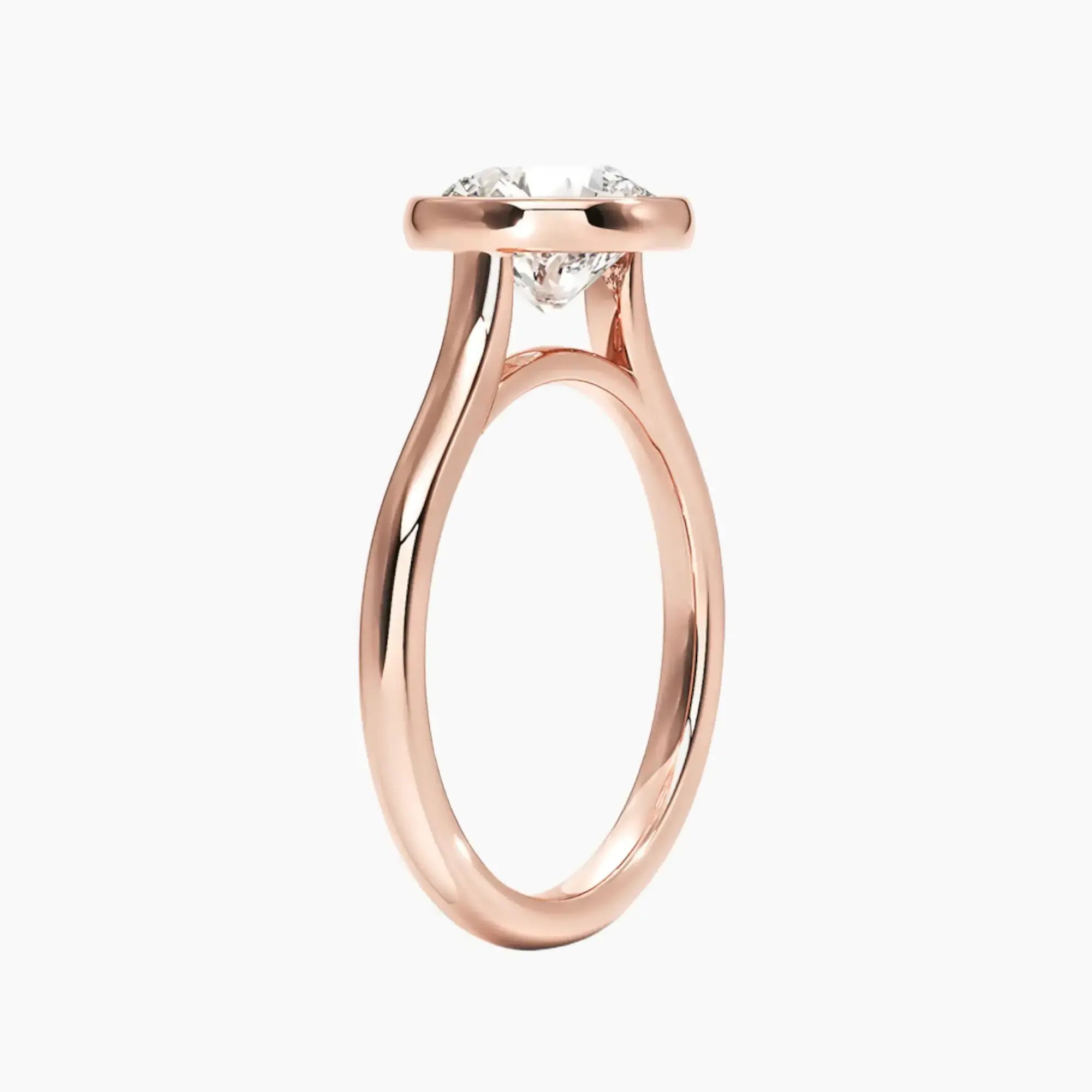 Jovienne Round Solitaire 1 Carat Lab Grown Diamond Engagement Ring in 18K Rose Gold