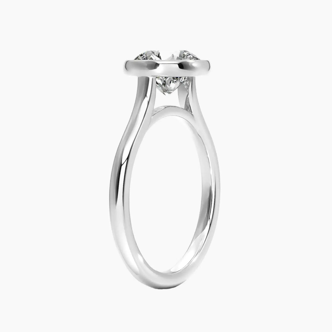Jovienne Round Solitaire 3 Carat Lab Grown Diamond Engagement Ring in 18K White Gold