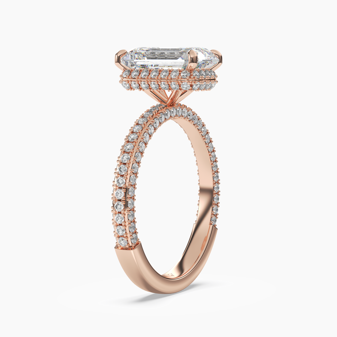 Vesper Emerald Hidden Halo 1.5 Carat Lab Grown Diamond Engagement Ring in 14K Yellow Gold