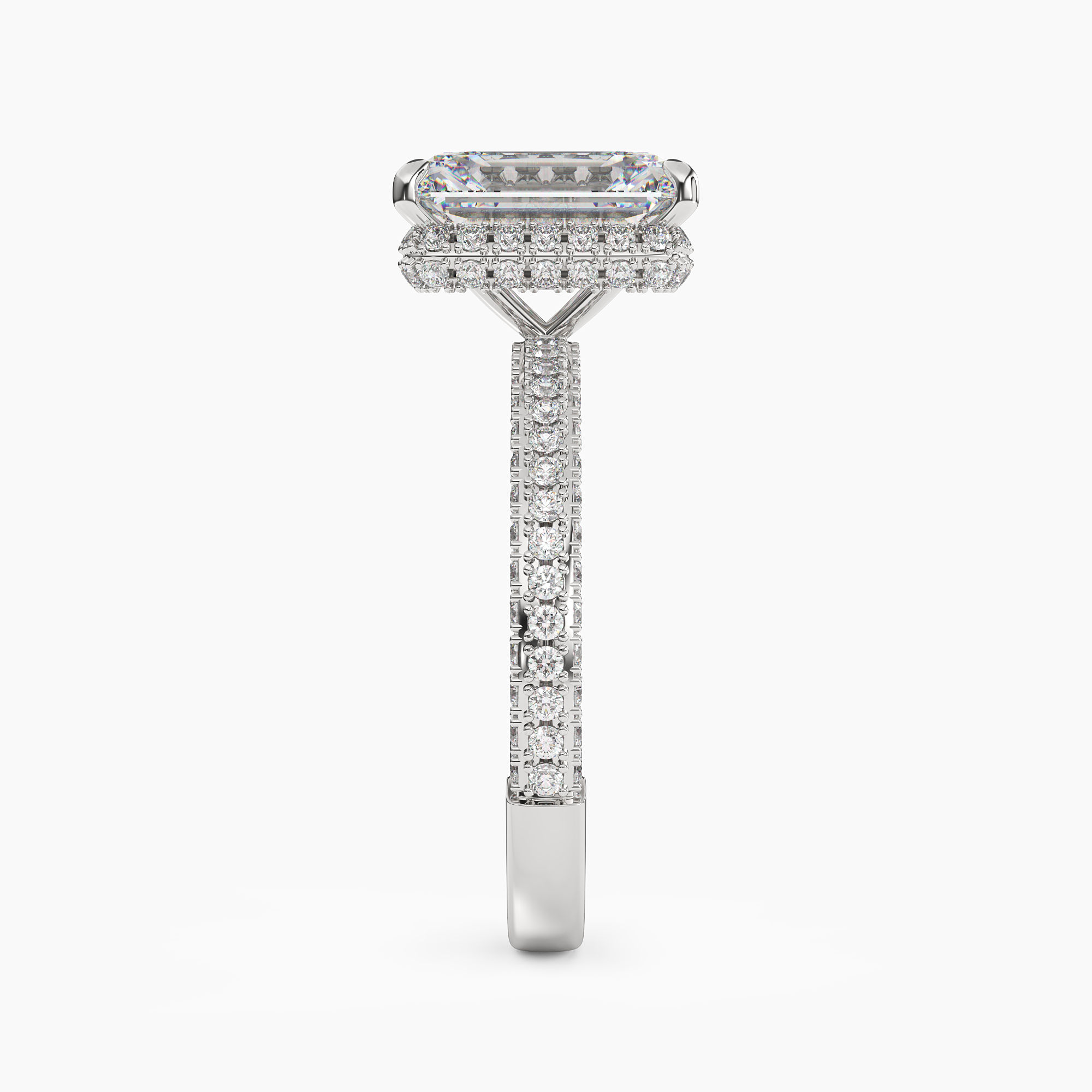 Vesper Emerald Hidden Halo 2 Carat Lab Grown Diamond Engagement Ring in 18K Rose Gold