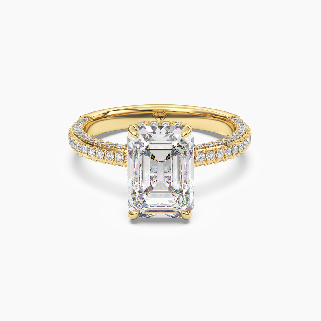 Vesper Emerald Hidden Halo 1 Carat Lab Grown Diamond Engagement Ring in 18K Rose Gold