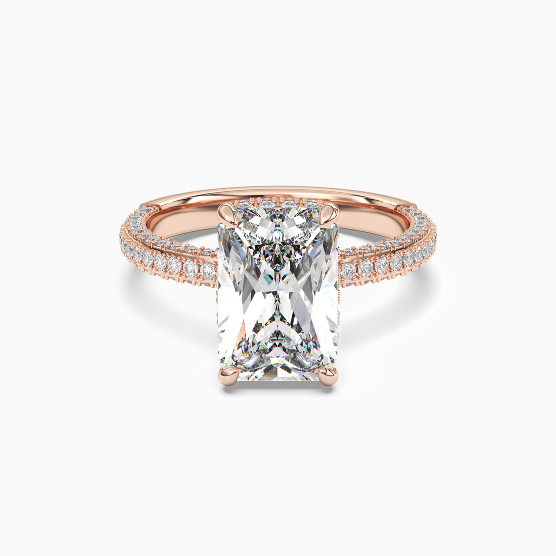 Vesper Radiant Hidden Halo 1.5 Carat Lab Grown Diamond Engagement Ring in 18K White Gold