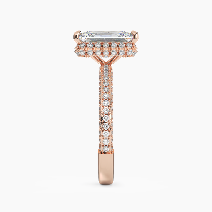 Vesper Radiant Hidden Halo 1.5 Carat Lab Grown Diamond Engagement Ring in 18K Yellow Gold