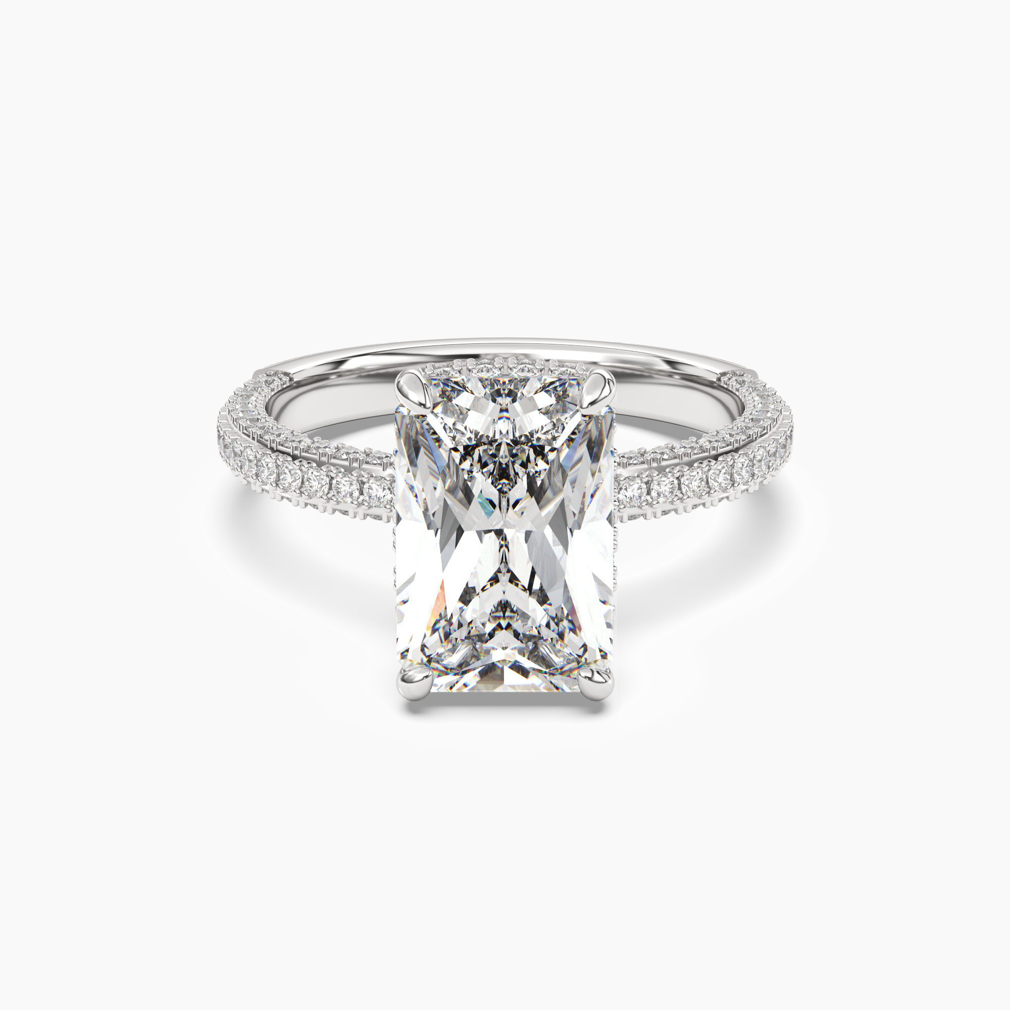Vesper Radiant Hidden Halo 1.5 Carat Lab Grown Diamond Engagement Ring in 18K Yellow Gold