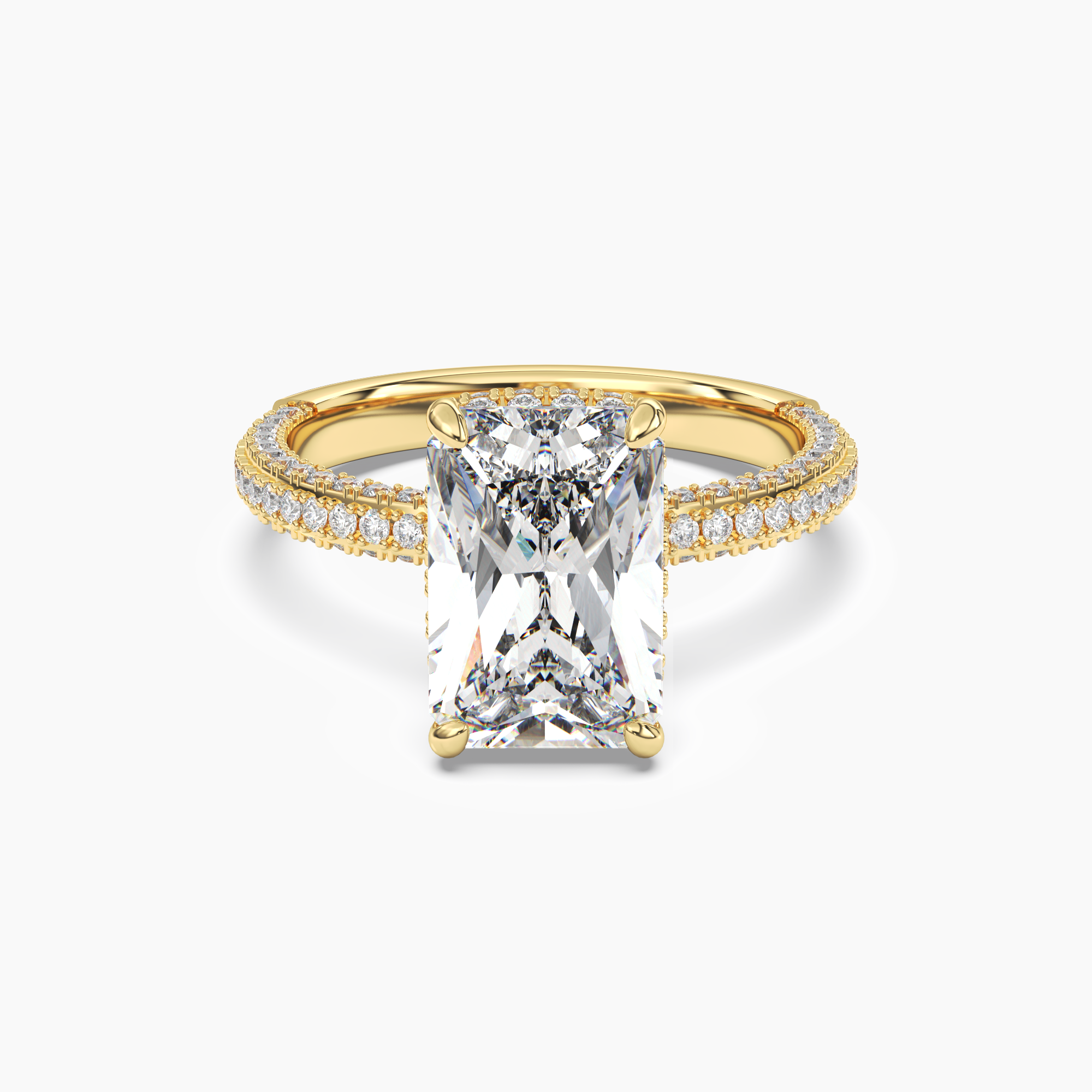 Vesper Radiant Hidden Halo 1 Carat Lab Grown Diamond Engagement Ring in 14K White Gold