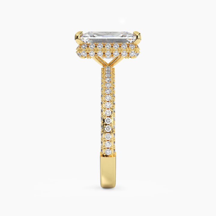 Vesper Radiant Hidden Halo 1 Carat Lab Grown Diamond Engagement Ring in 18K Rose Gold