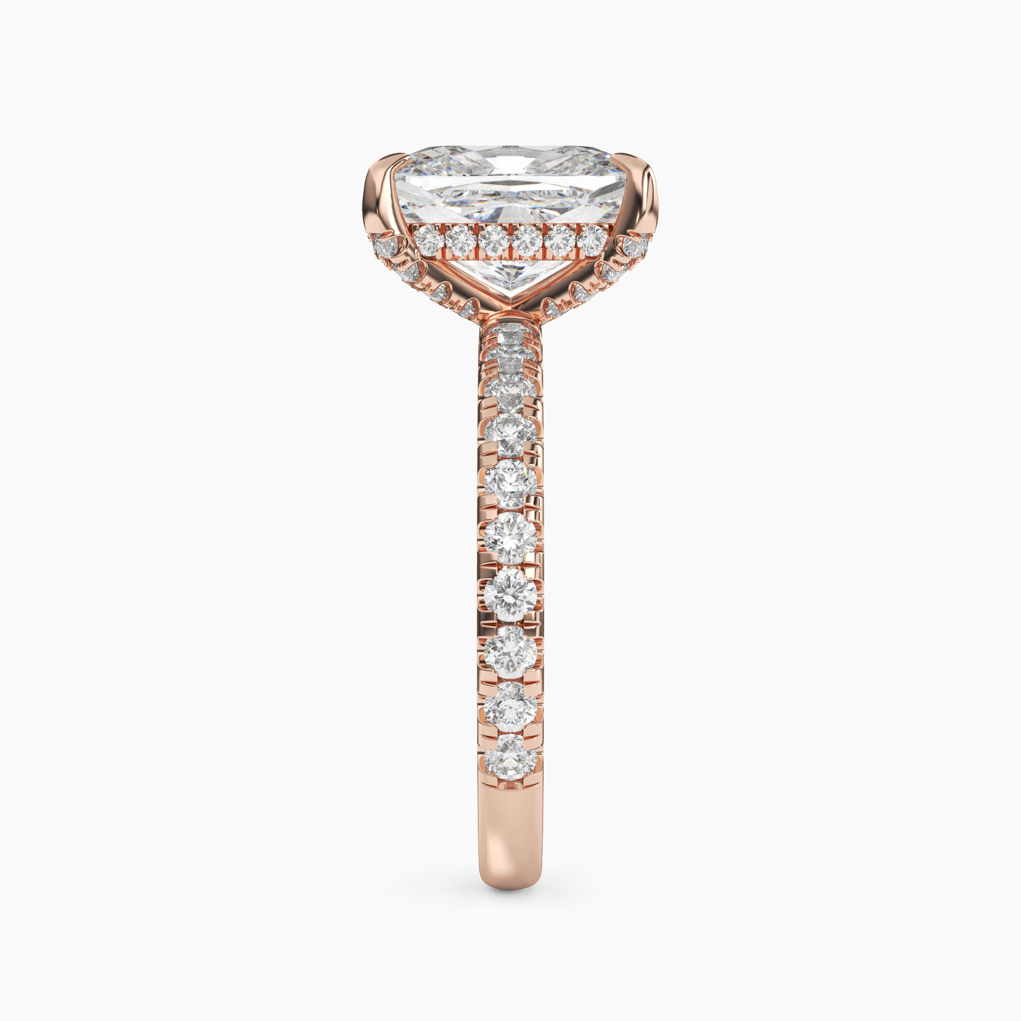 Breeze Cushion Hidden Halo 2.5 Carat Lab Grown Diamond Engagement Ring in 14K Yellow Gold
