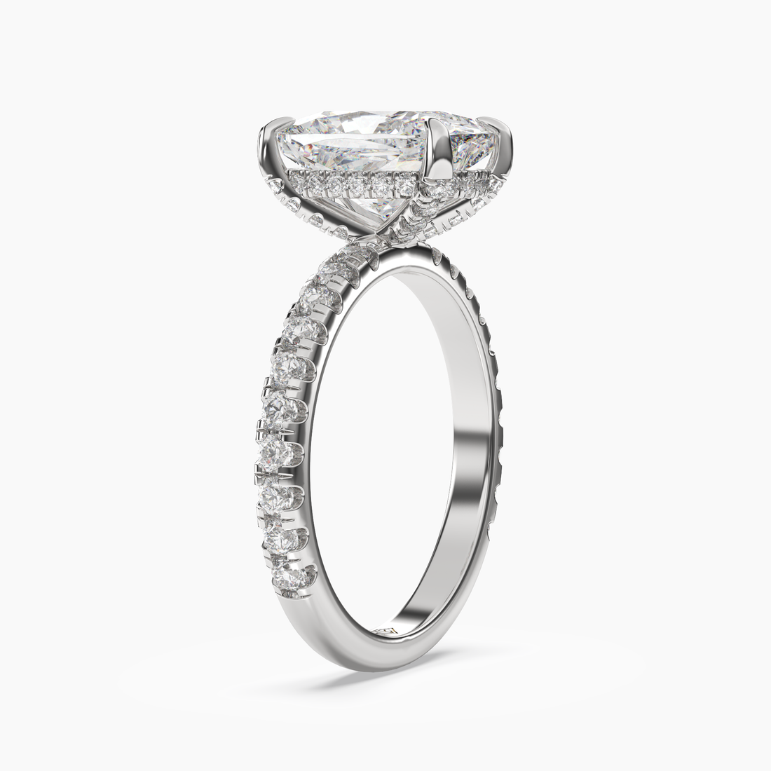 Breeze Cushion Hidden Halo 2.5 Carat Lab Grown Diamond Engagement Ring in 18K Rose Gold
