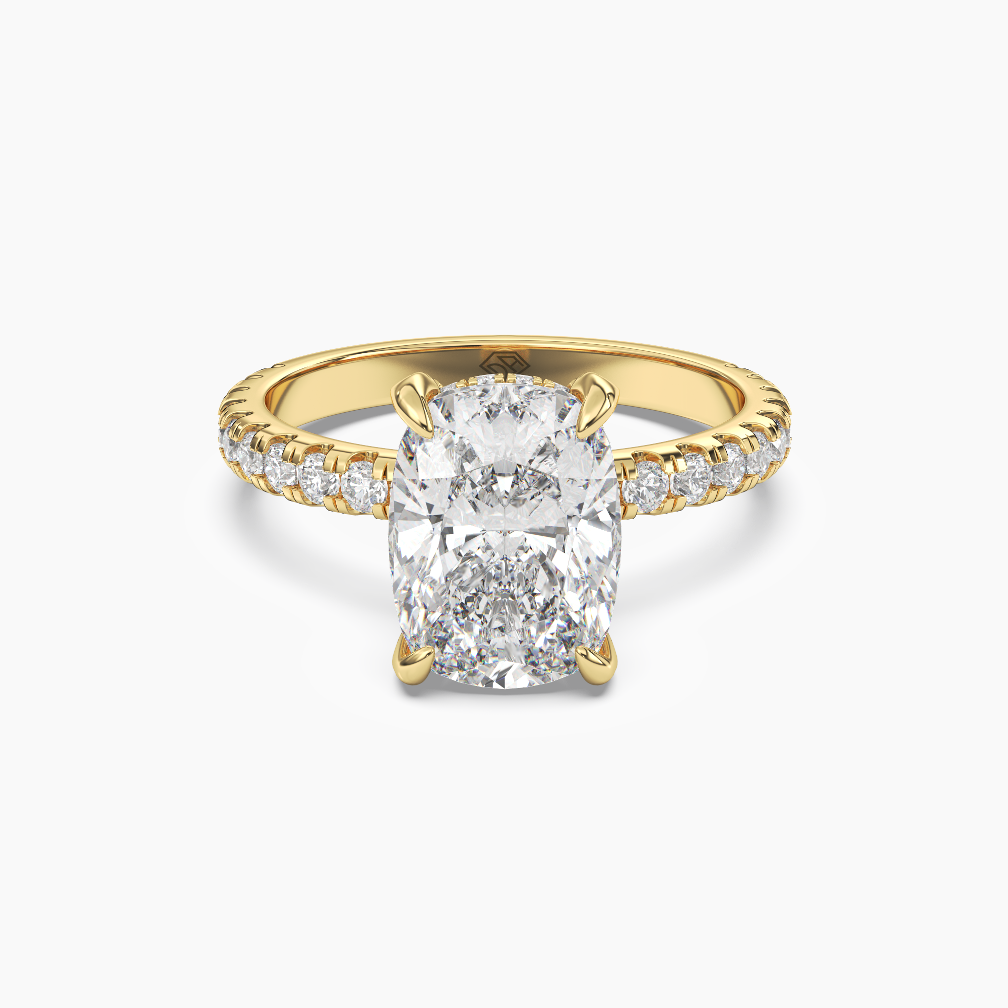 Breeze Cushion Hidden Halo 2 Carat Lab Grown Diamond Engagement Ring in 18K White Gold