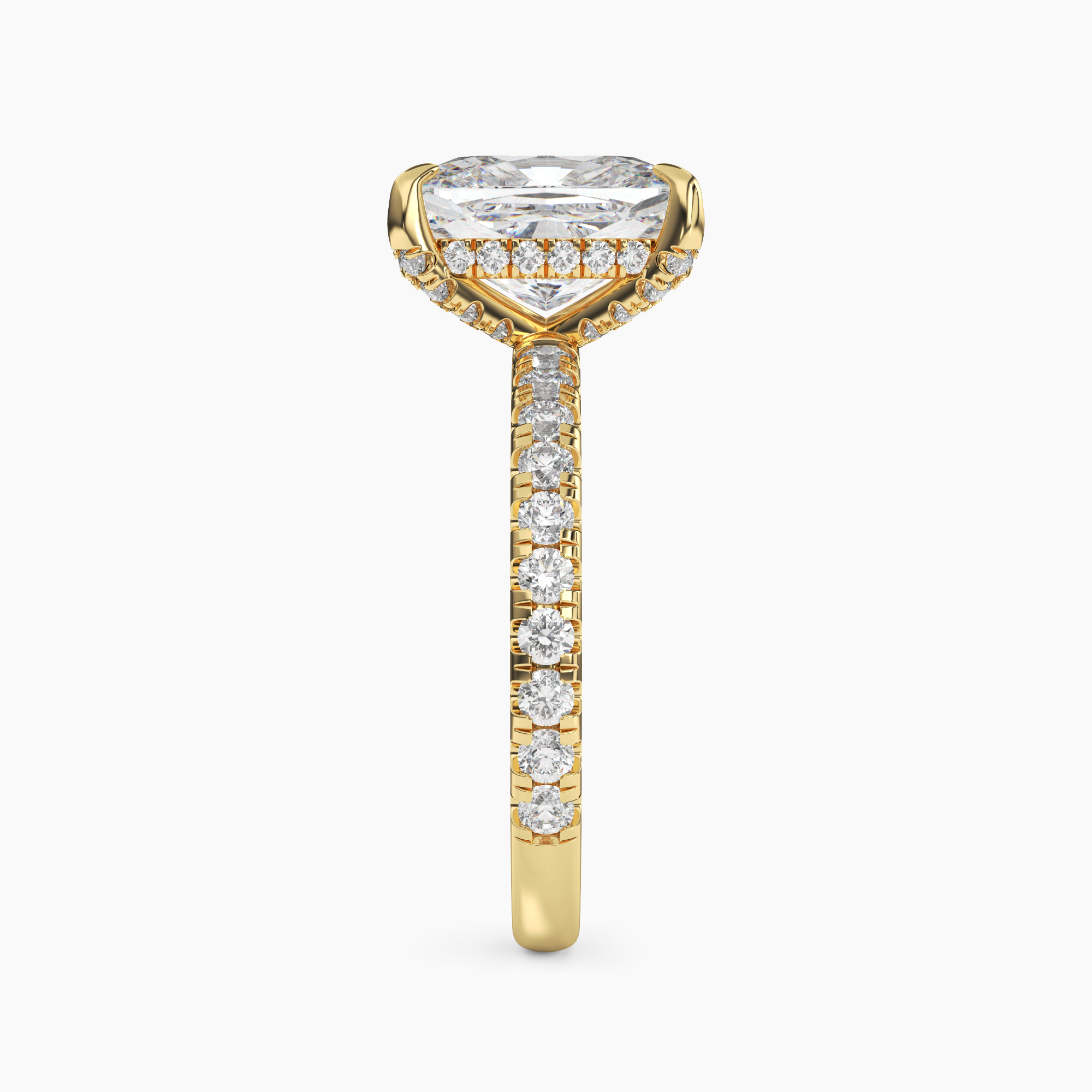 Breeze Cushion Hidden Halo 2.5 Carat Lab Grown Diamond Engagement Ring in 18K Rose Gold