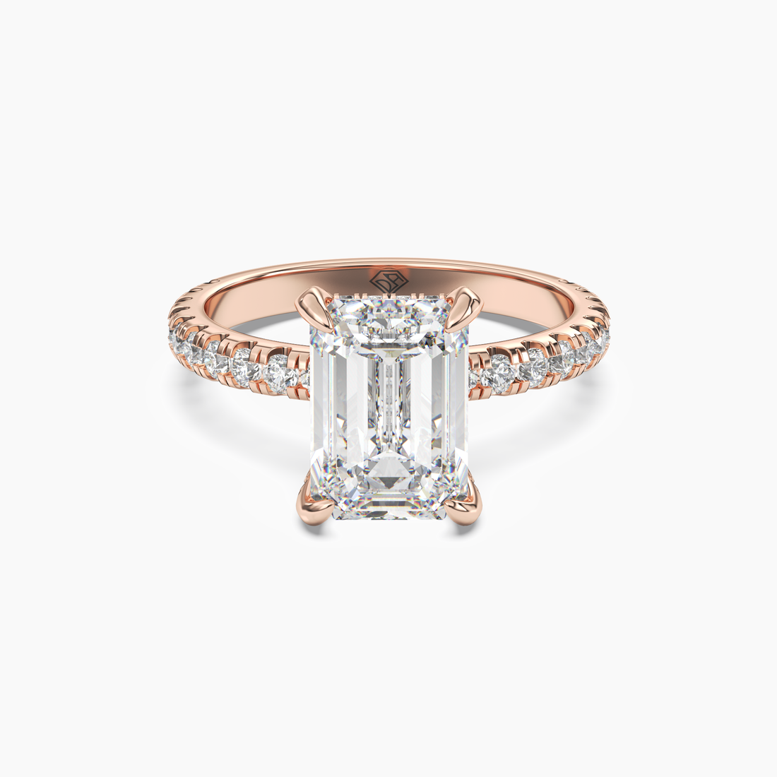 Breeze Emerald Hidden Halo 1 Carat Lab Grown Diamond Engagement Ring in 18K Yellow Gold