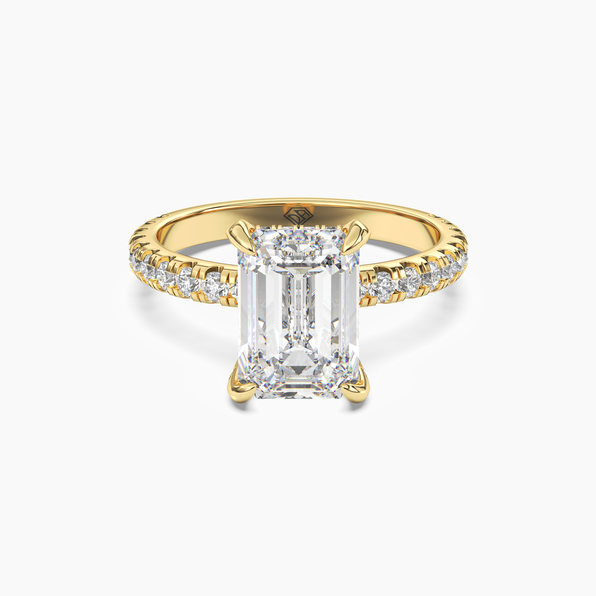 Breeze Emerald Hidden Halo 3 Carat Lab Grown Diamond Engagement Ring in 18K White Gold