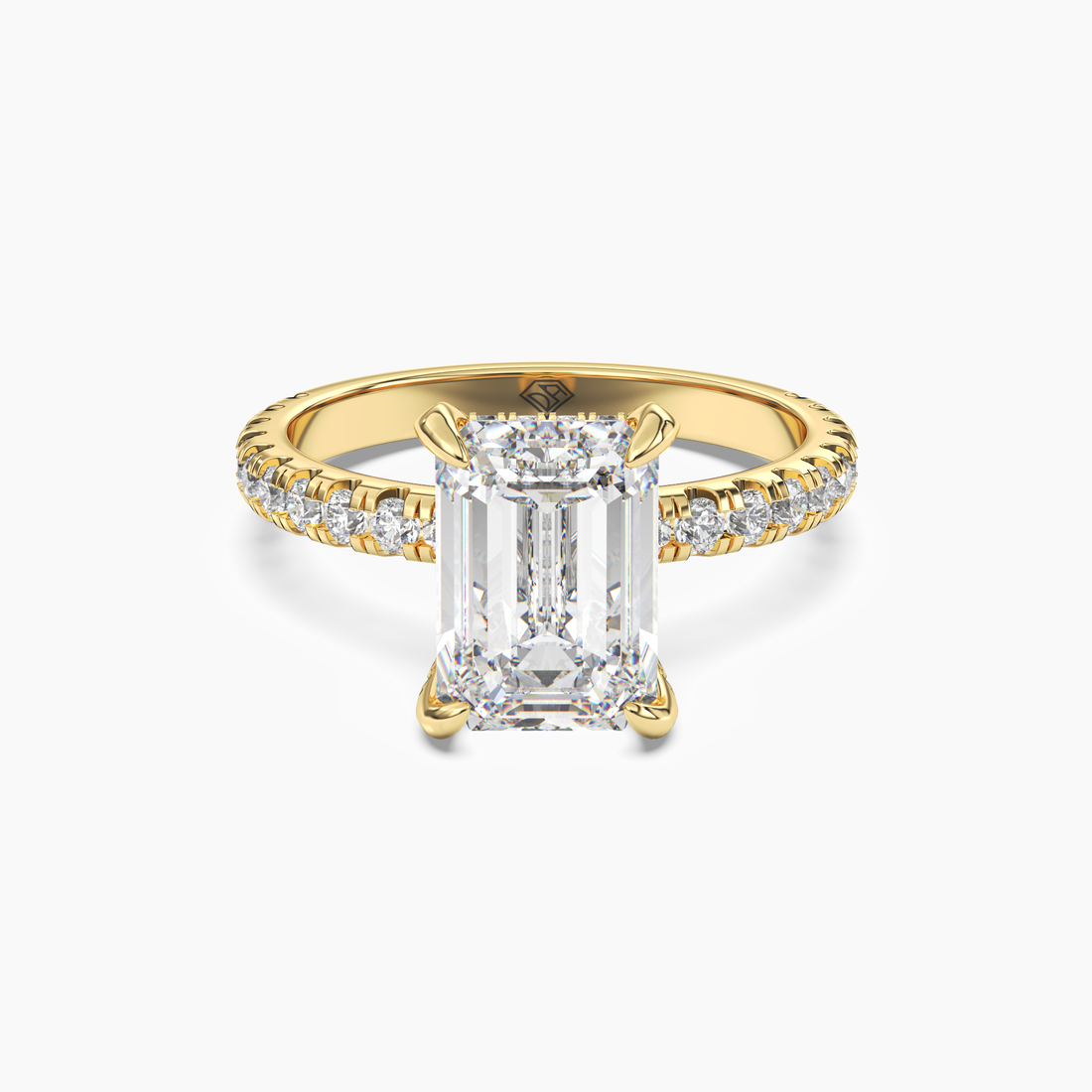 Breeze Emerald Hidden Halo 2.5 Carat Lab Grown Diamond Engagement Ring in 14K White Gold