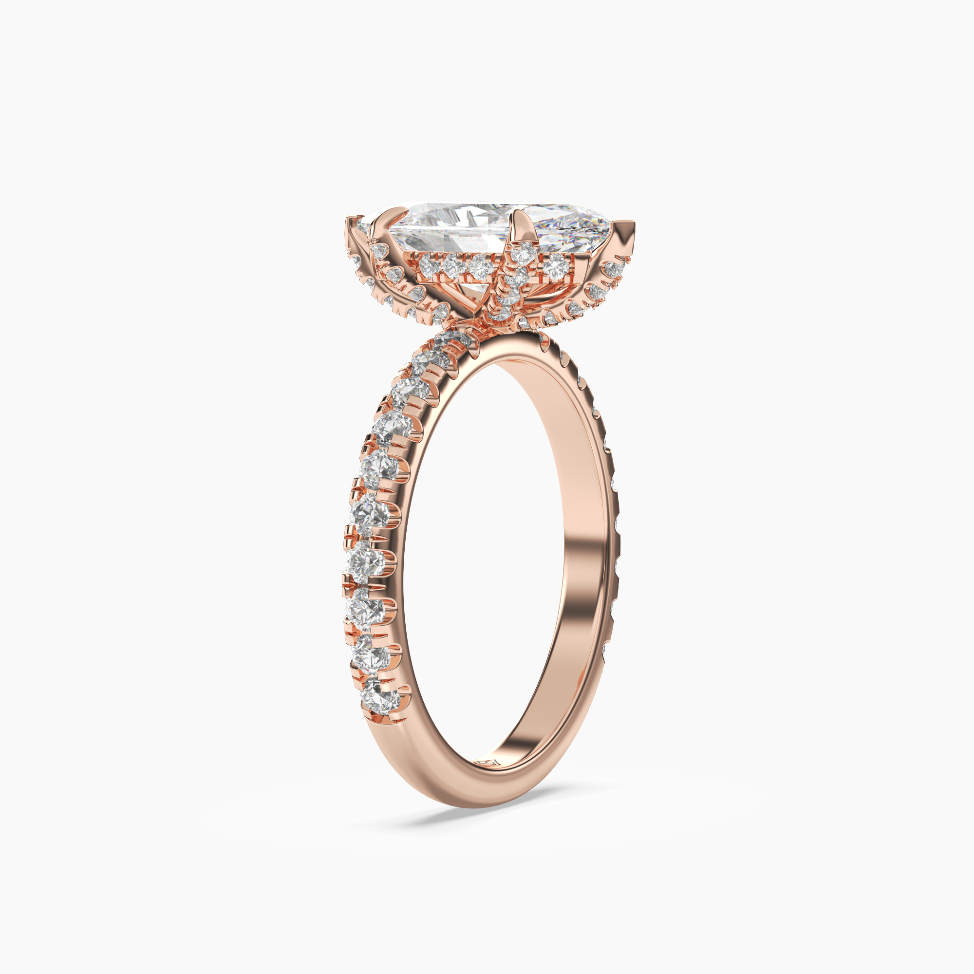Breeze Marquise Hidden Halo 2.5 Carat Lab Grown Diamond Engagement Ring in 14K Yellow Gold