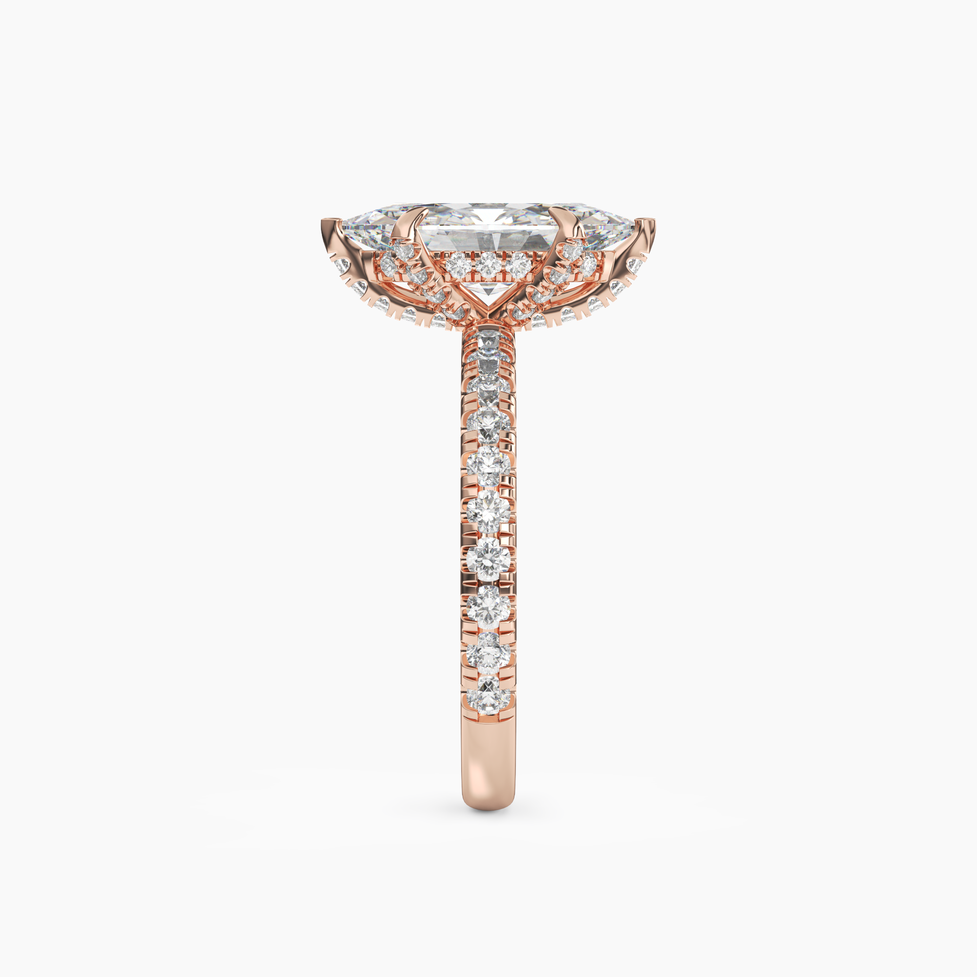 Breeze Marquise Hidden Halo 3 Carat Lab Grown Diamond Engagement Ring in 14K White Gold