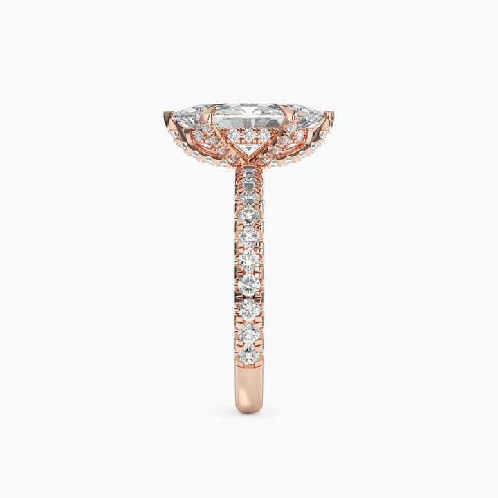 Breeze Marquise Hidden Halo 3 Carat Lab Grown Diamond Engagement Ring in 14K Yellow Gold