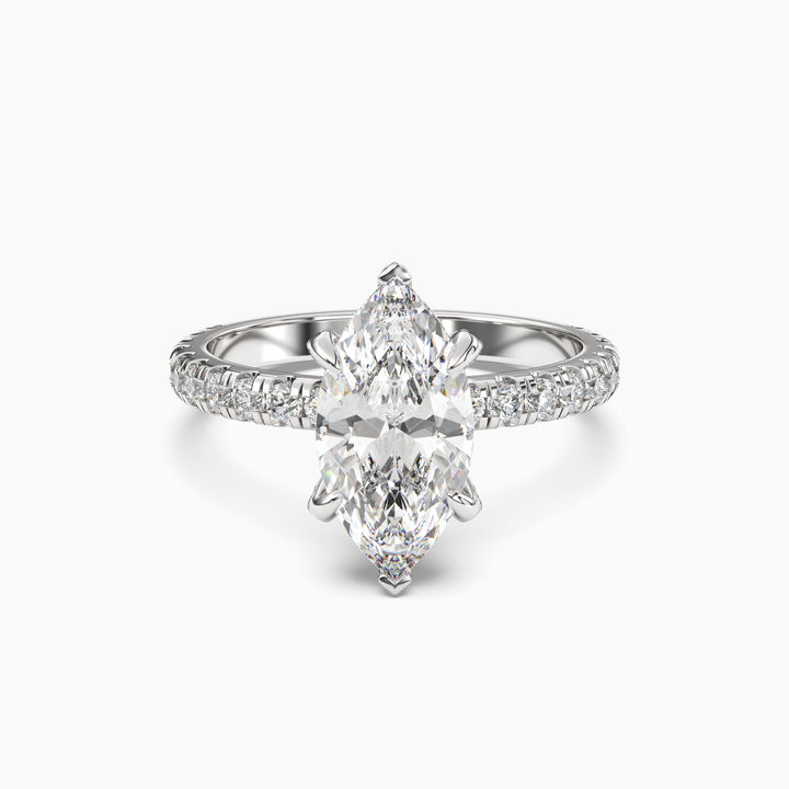 Breeze Marquise Hidden Halo 2.5 Carat Lab Grown Diamond Engagement Ring in 14K White Gold