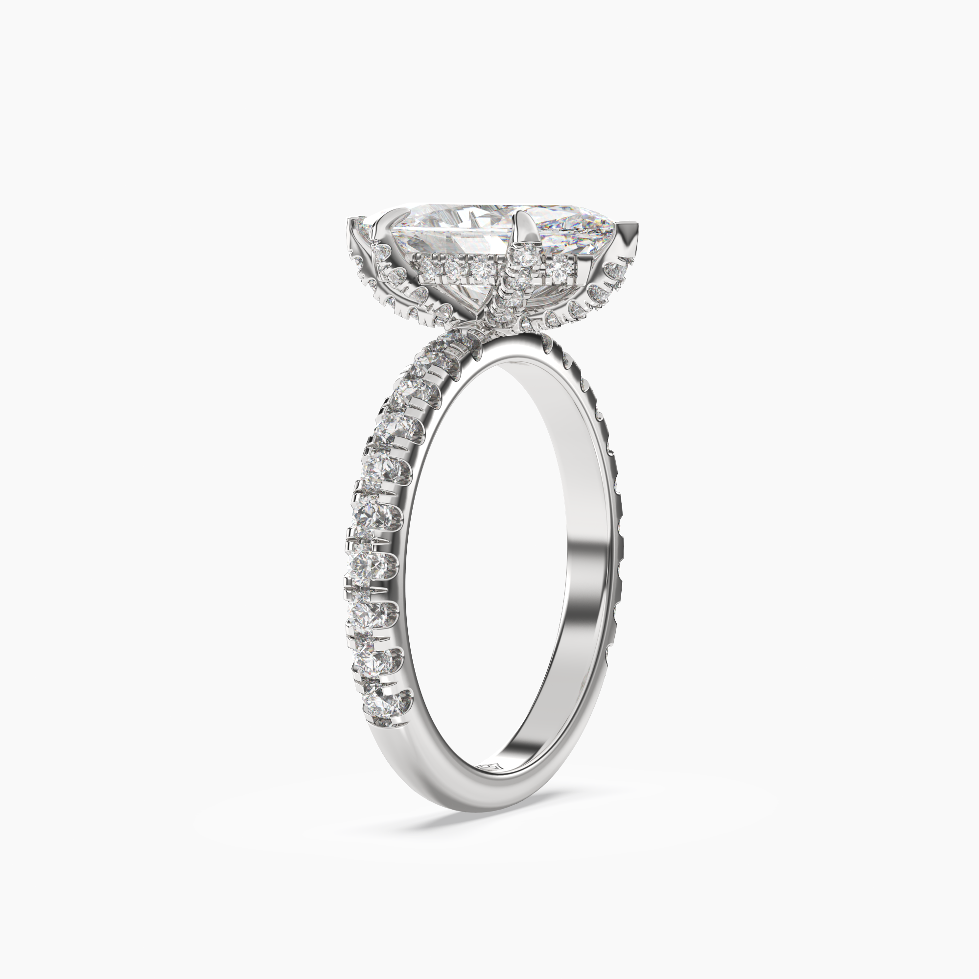 Breeze Marquise Hidden Halo 2.5 Carat Lab Grown Diamond Engagement Ring in 18K Rose Gold