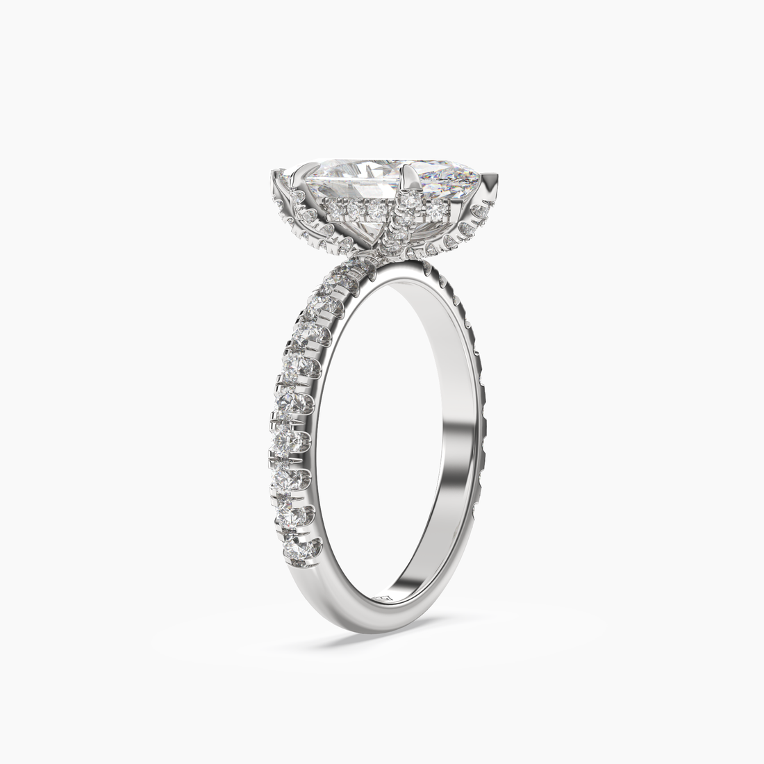 Breeze Marquise Hidden Halo 2.5 Carat Lab Grown Diamond Engagement Ring in 18K White Gold