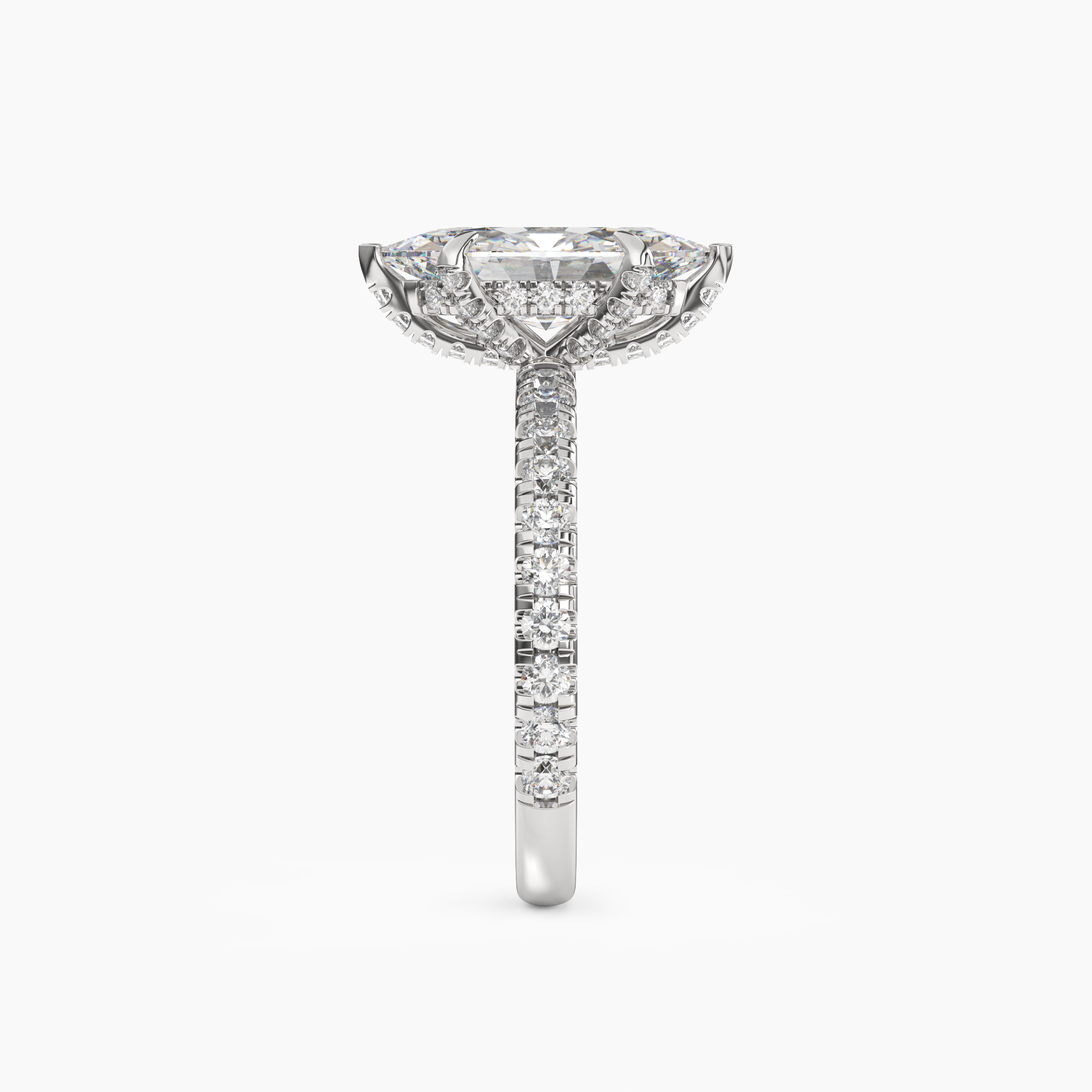 Breeze Marquise Hidden Halo 1.5 Carat Lab Grown Diamond Engagement Ring in 18K Yellow Gold