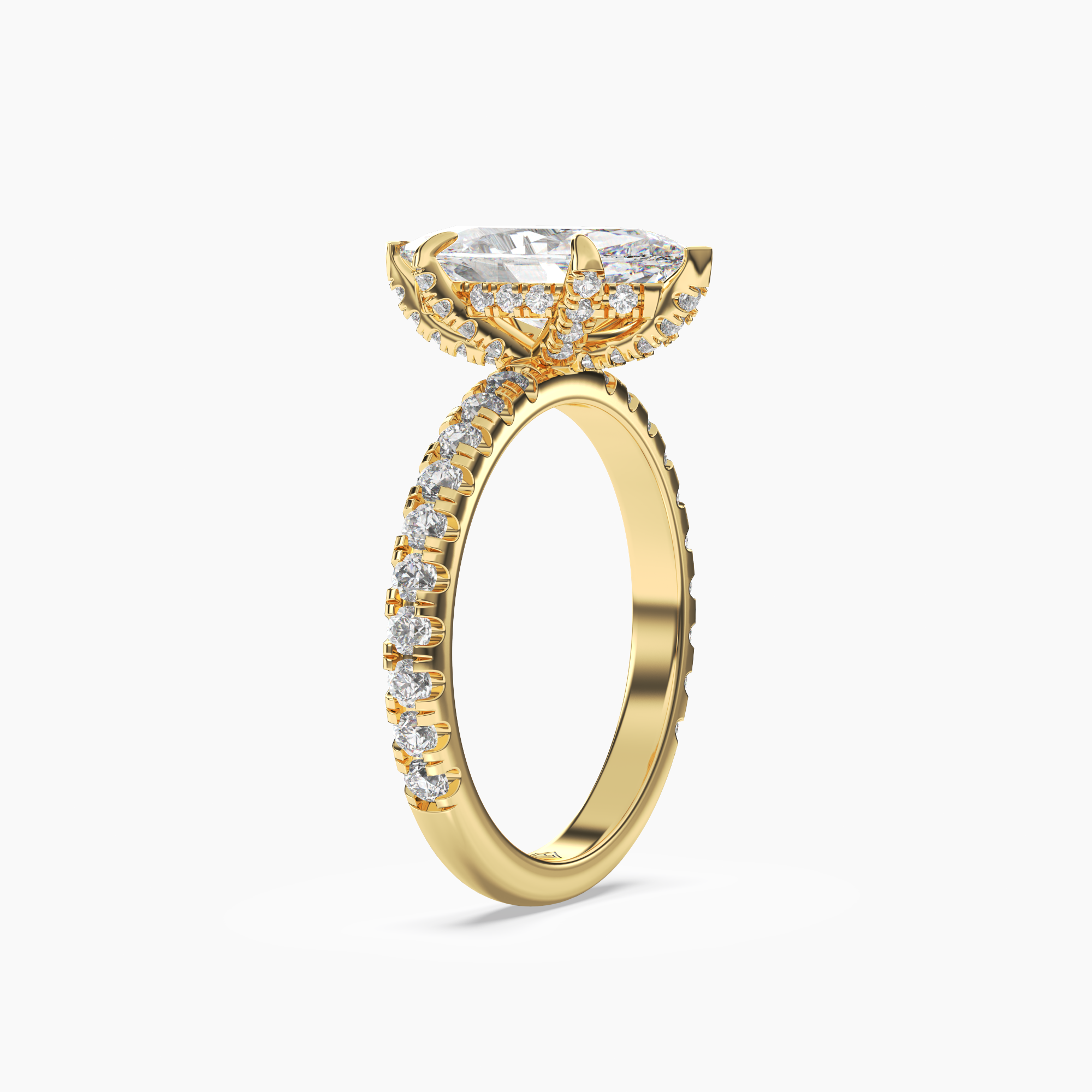 Breeze Marquise Hidden Halo 2.5 Carat Lab Grown Diamond Engagement Ring in 18K White Gold