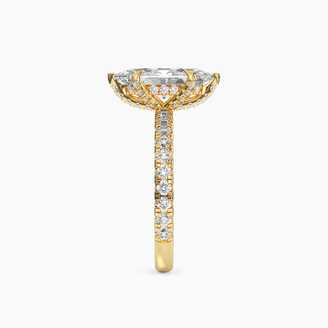 Breeze Marquise Hidden Halo 2.5 Carat Lab Grown Diamond Engagement Ring in 14K Yellow Gold