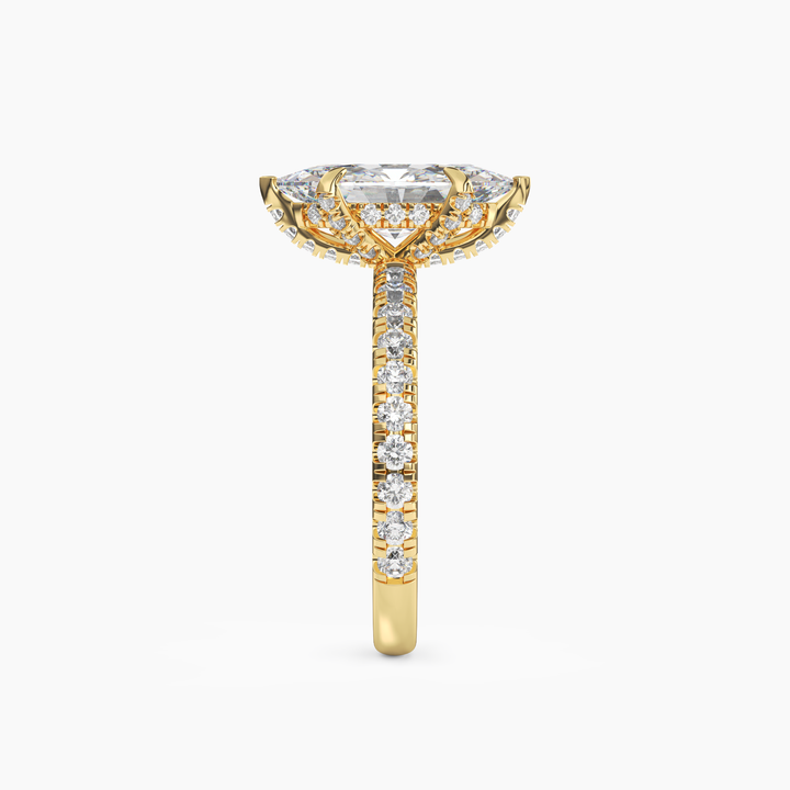 Breeze Marquise Hidden Halo 1 Carat Lab Grown Diamond Engagement Ring in 18K Rose Gold