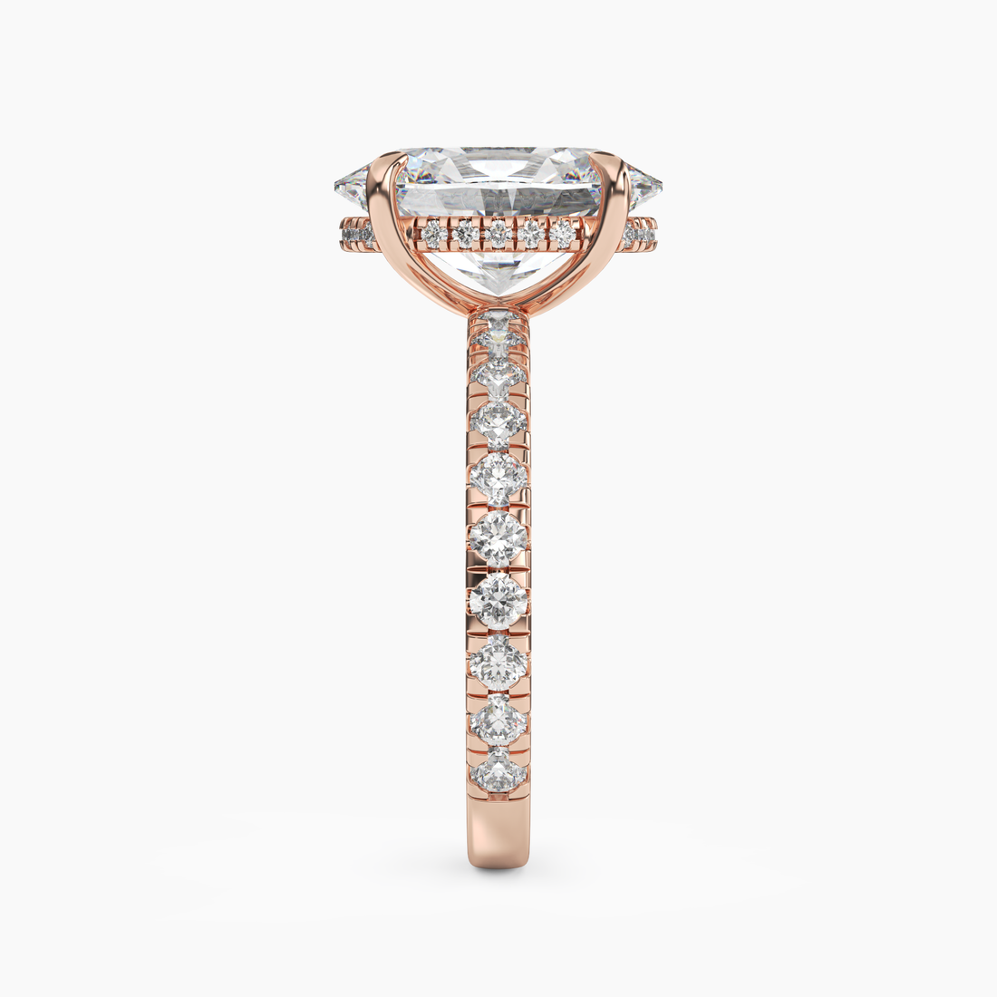 Breeze Oval Hidden Halo 1 Carat Lab Grown Diamond Engagement Ring in 14K White Gold
