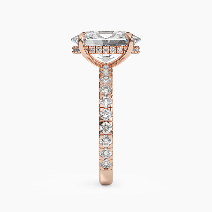 Breeze Oval Hidden Halo 2 Carat Lab Grown Diamond Engagement Ring in 18K White Gold