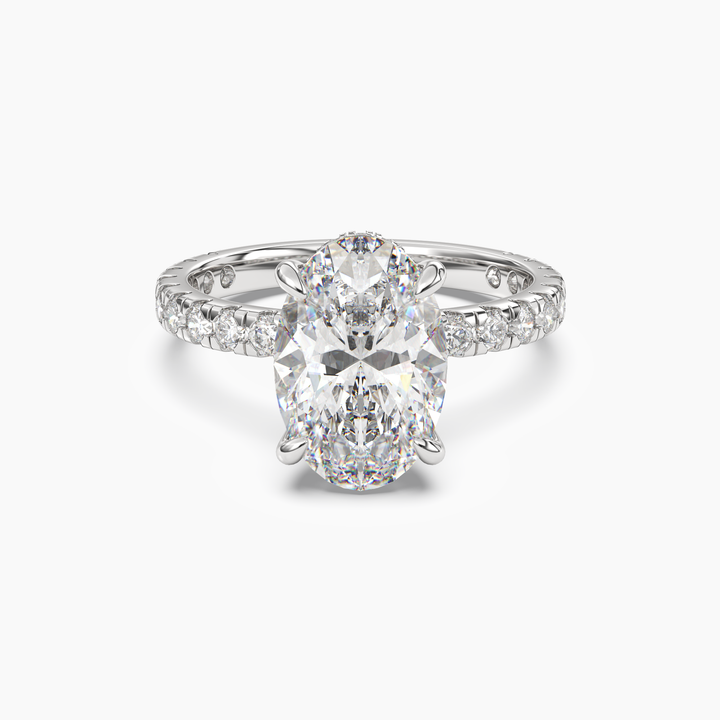 Breeze Oval Hidden Halo 1.5 Carat Lab Grown Diamond Engagement Ring in 14K White Gold