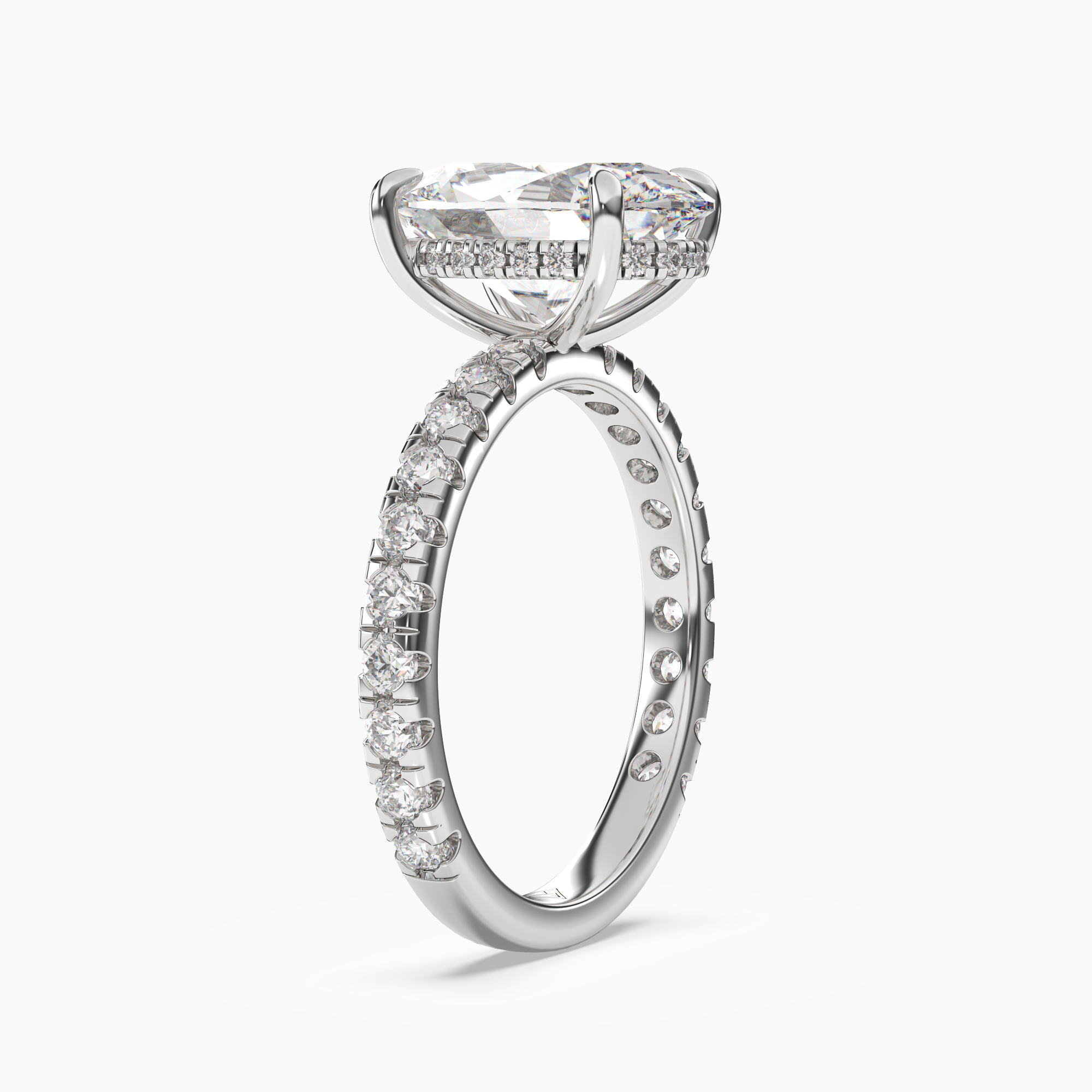 Breeze Oval Hidden Halo Diamond Ring Setting in 14K Rose Gold