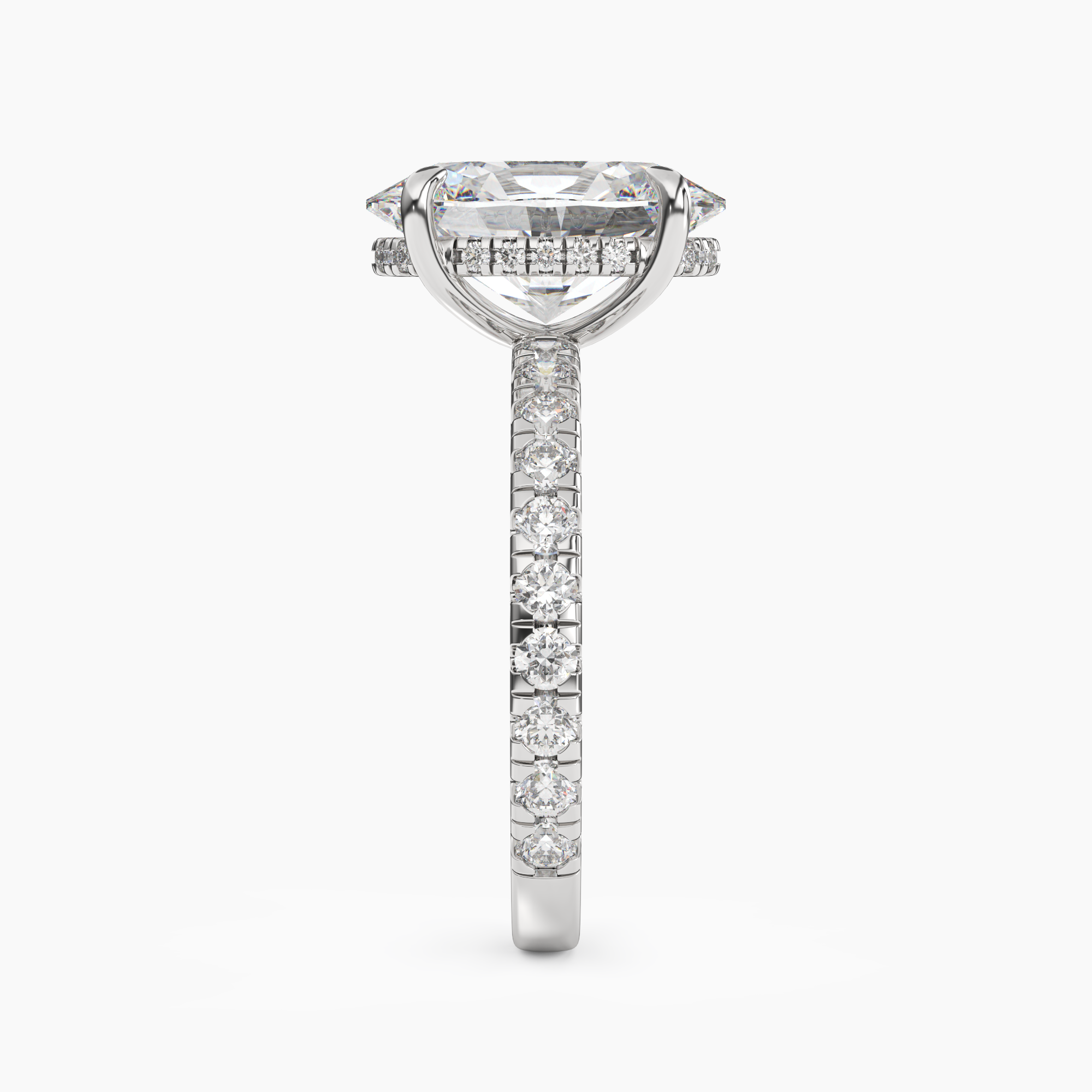 Breeze Oval Hidden Halo 1 Carat Lab Grown Diamond Engagement Ring in 18K Rose Gold