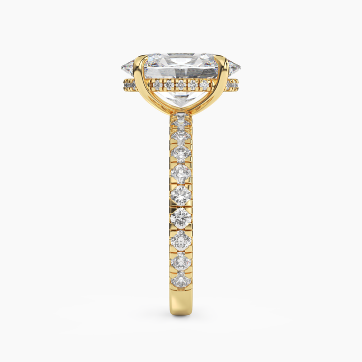 Breeze Oval Hidden Halo Diamond Ring Setting in 14K Rose Gold