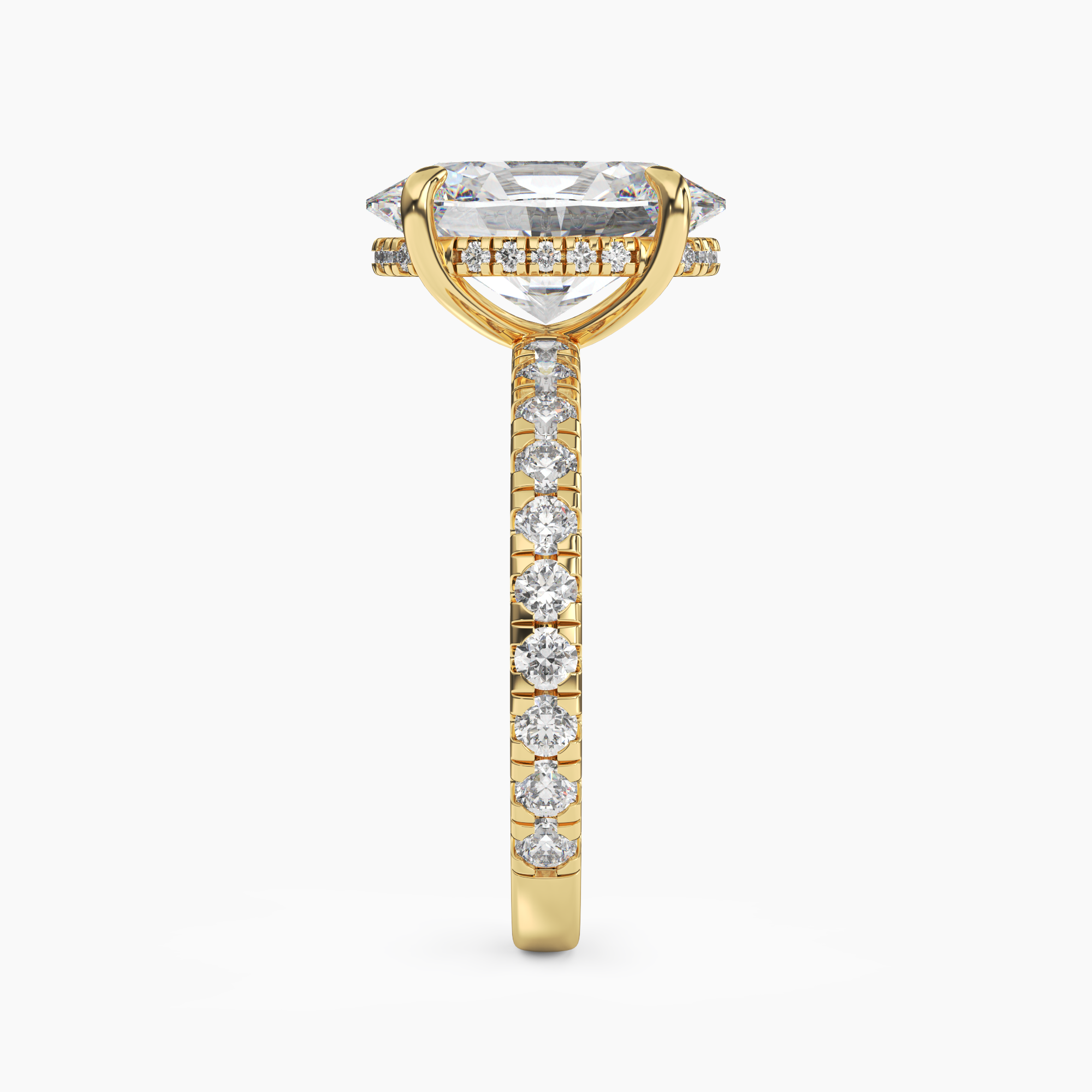 Breeze Oval Hidden Halo 2 Carat Lab Grown Diamond Engagement Ring in 14K Rose Gold