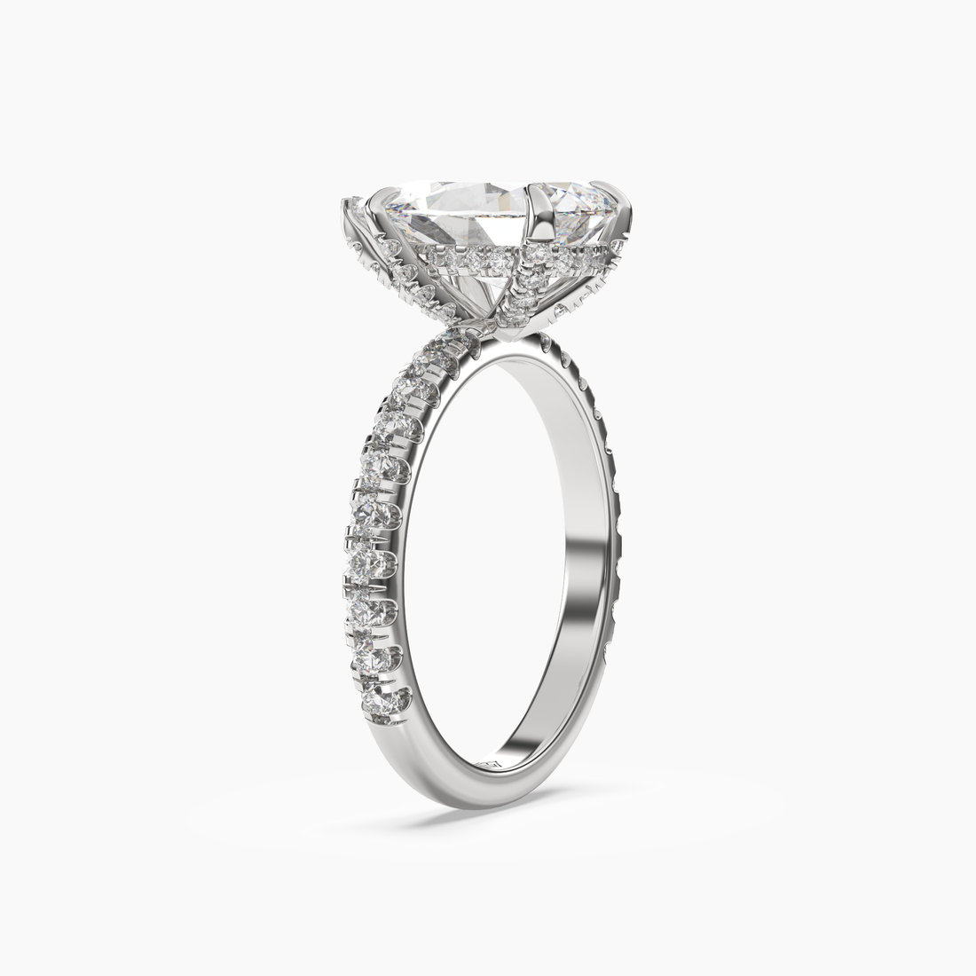 Breeze Pear Hidden Halo 2.5 Carat Lab Grown Diamond Engagement Ring in 14K Yellow Gold