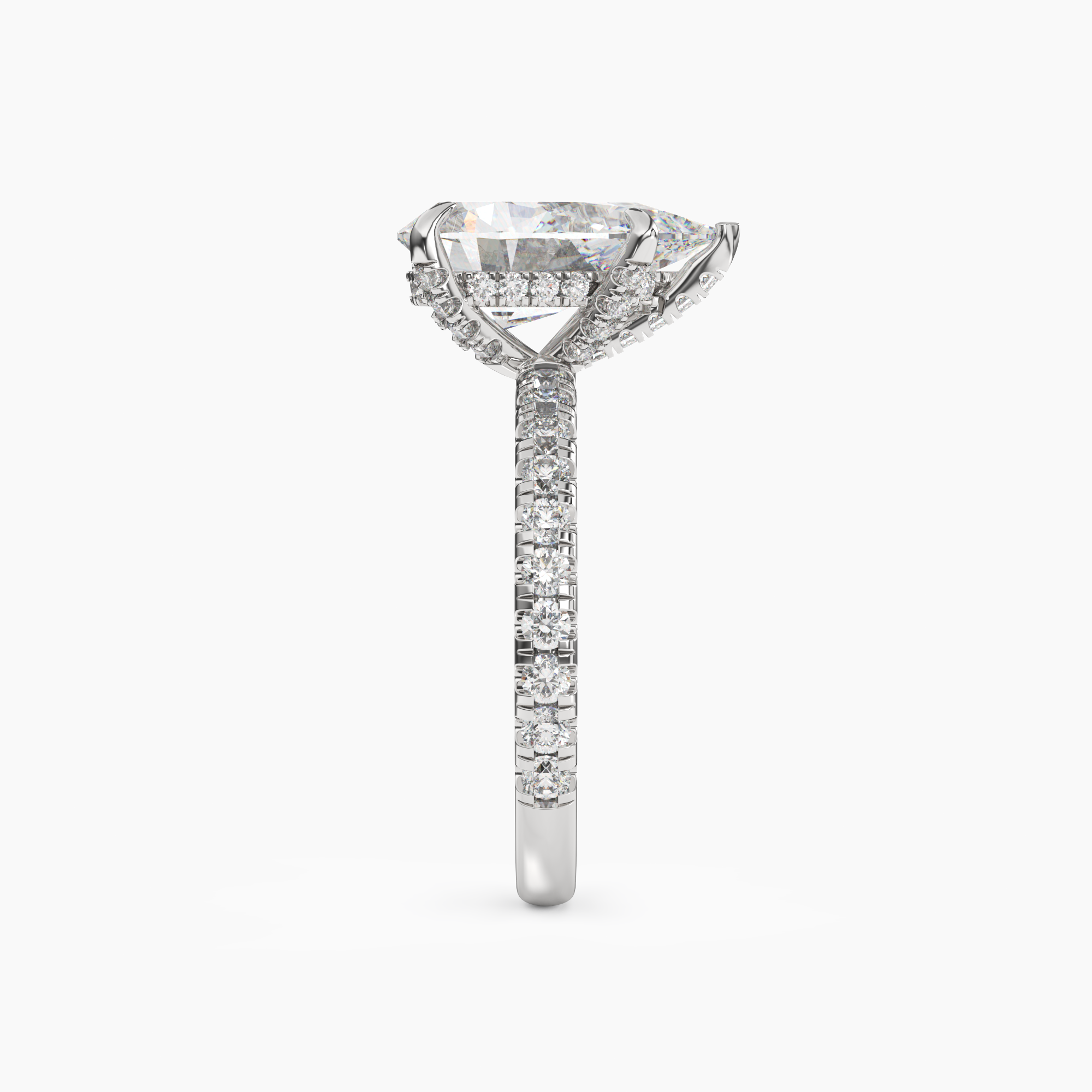 Breeze Pear Hidden Halo 1.5 Carat Lab Grown Diamond Engagement Ring in 18K White Gold