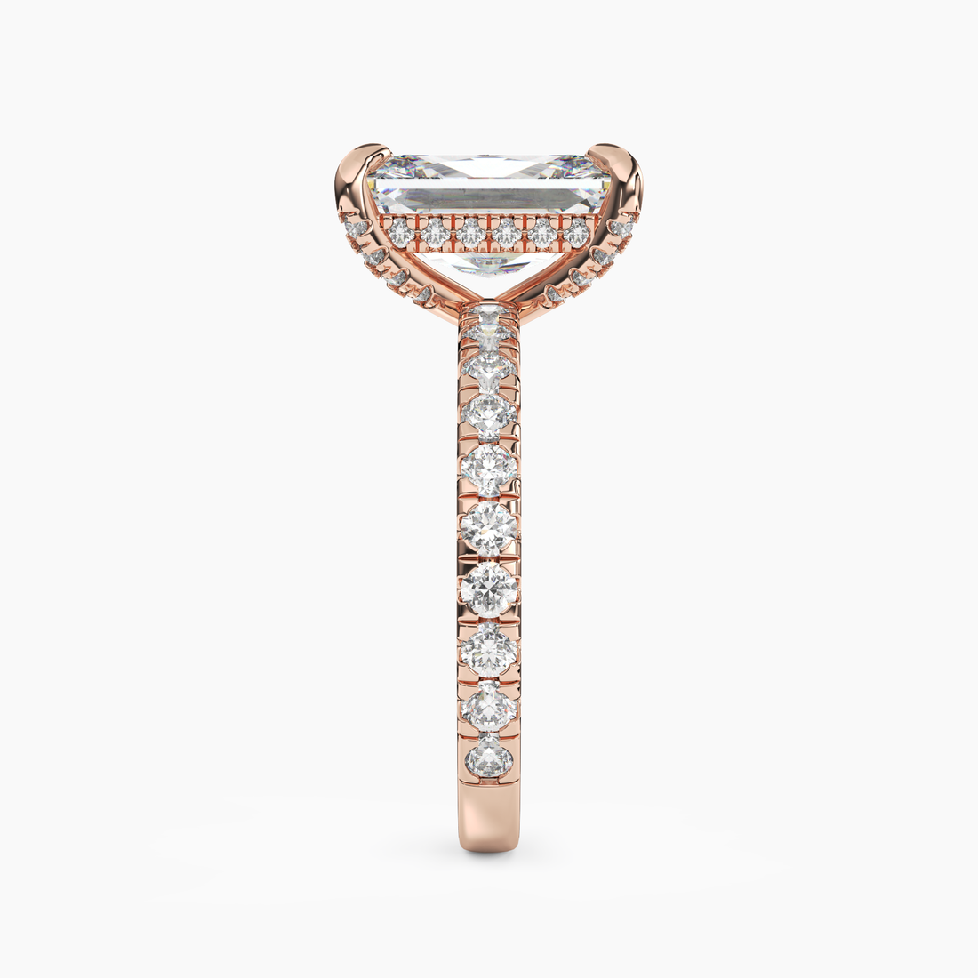 Breeze Radiant Hidden Halo 2 Carat Lab Grown Diamond Engagement Ring in 18K White Gold