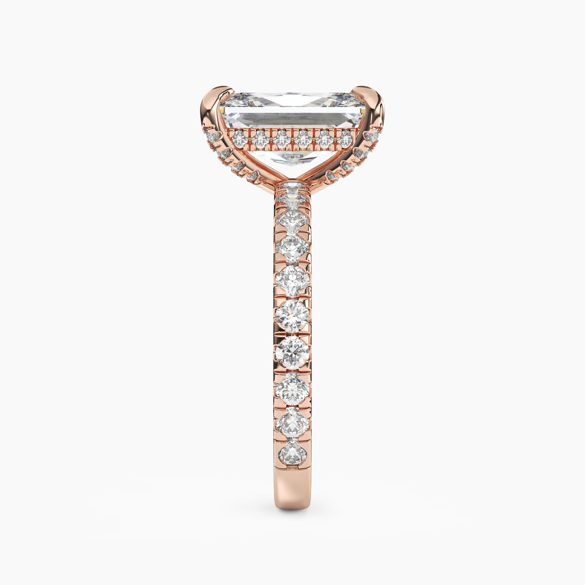 Breeze Radiant Hidden Halo 2.5 Carat Lab Grown Diamond Engagement Ring in 14K Yellow Gold