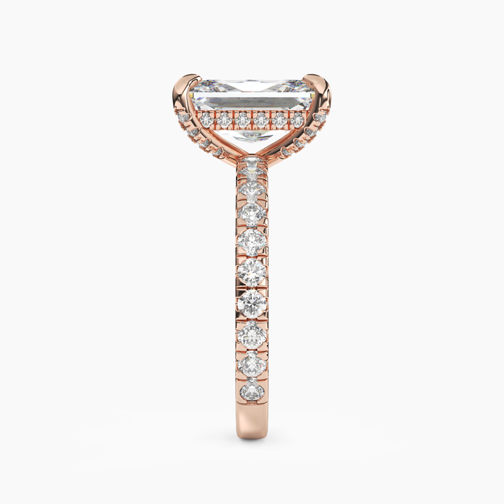 Breeze Radiant Hidden Halo 2.5 Carat Lab Grown Diamond Engagement Ring in 14K Yellow Gold