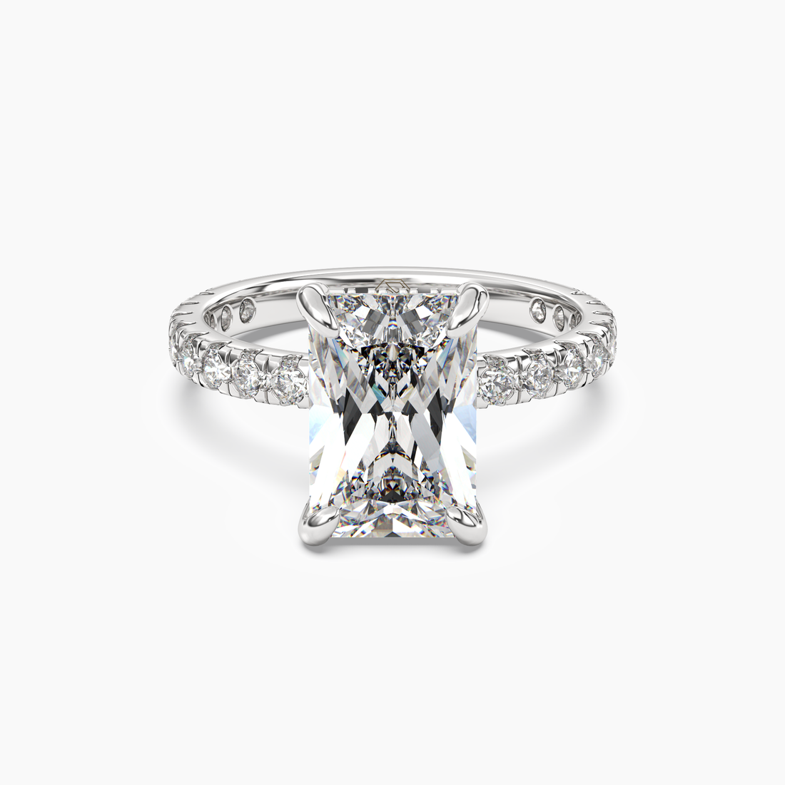 Breeze Radiant Hidden Halo 1 Carat Lab Grown Diamond Engagement Ring in 18K White Gold