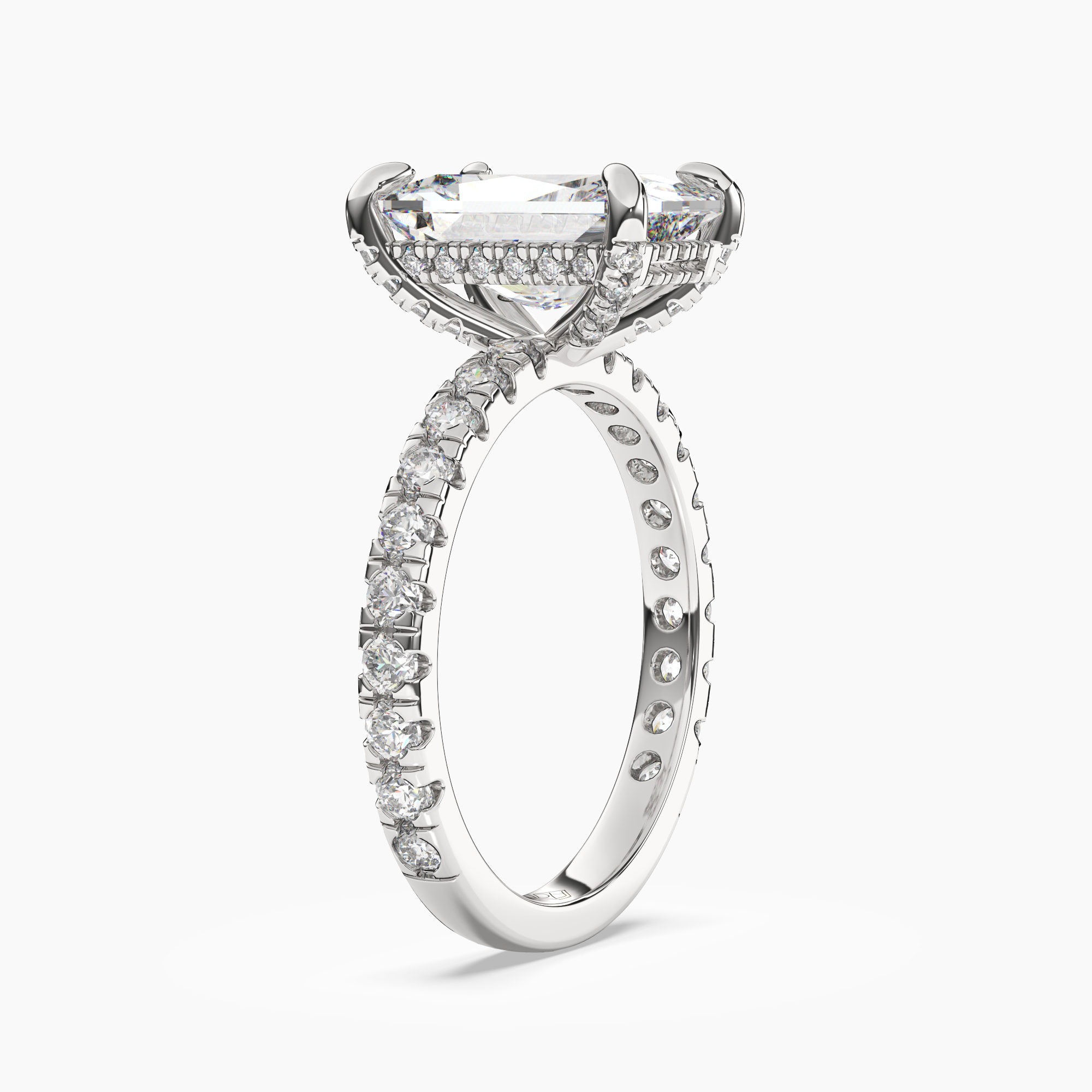 Breeze Radiant Hidden Halo 2.5 Carat Lab Grown Diamond Engagement Ring in 14K Yellow Gold